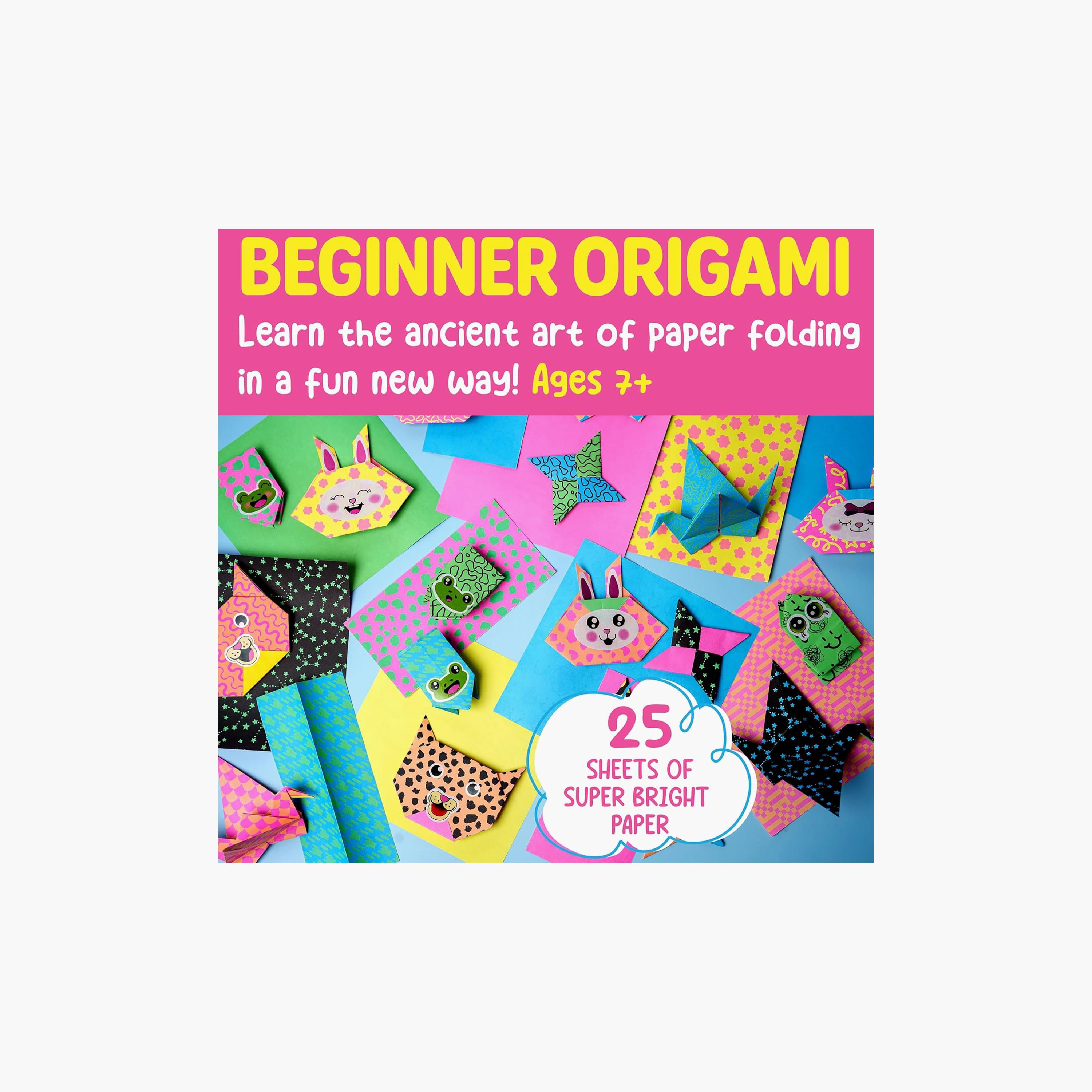 Creativity for Kids Neon Origami Mini Kit with Bright Papers & Stickers Sheet-school-artsandcrafts-image-4