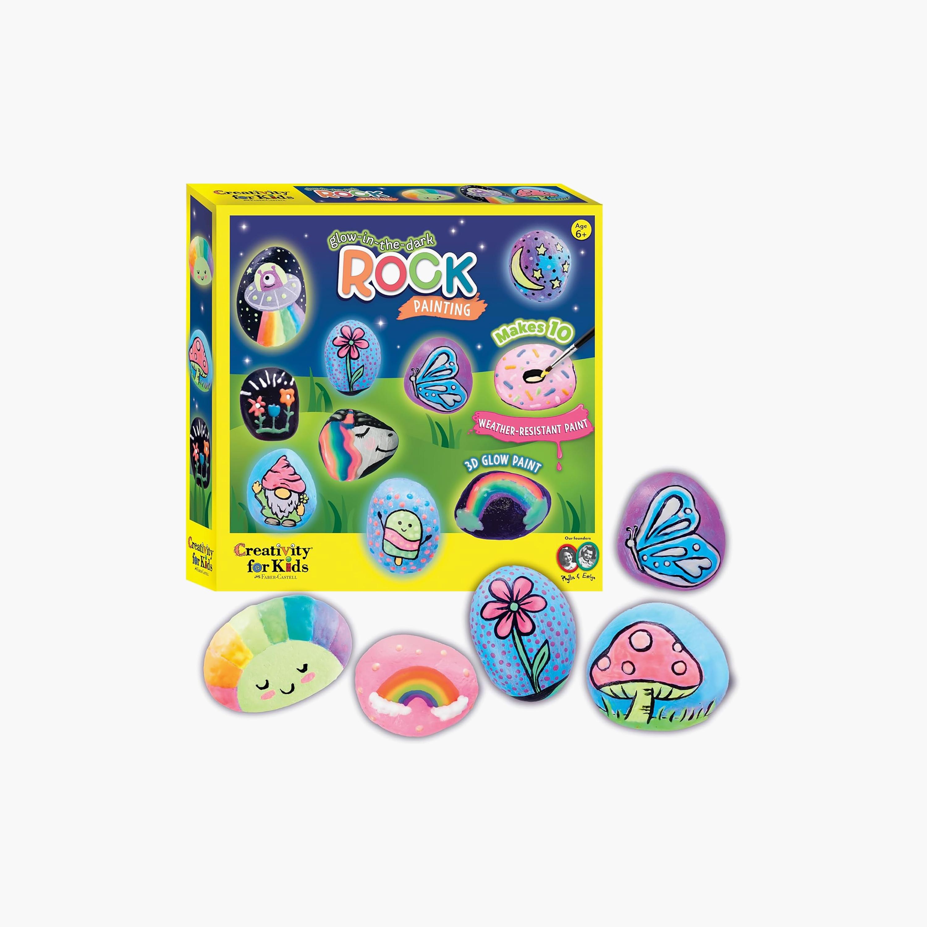 Creativity for Kids Glow in the Dark Rock Painting Kit with Water Resistant Paint-school-artsandcrafts-image-2