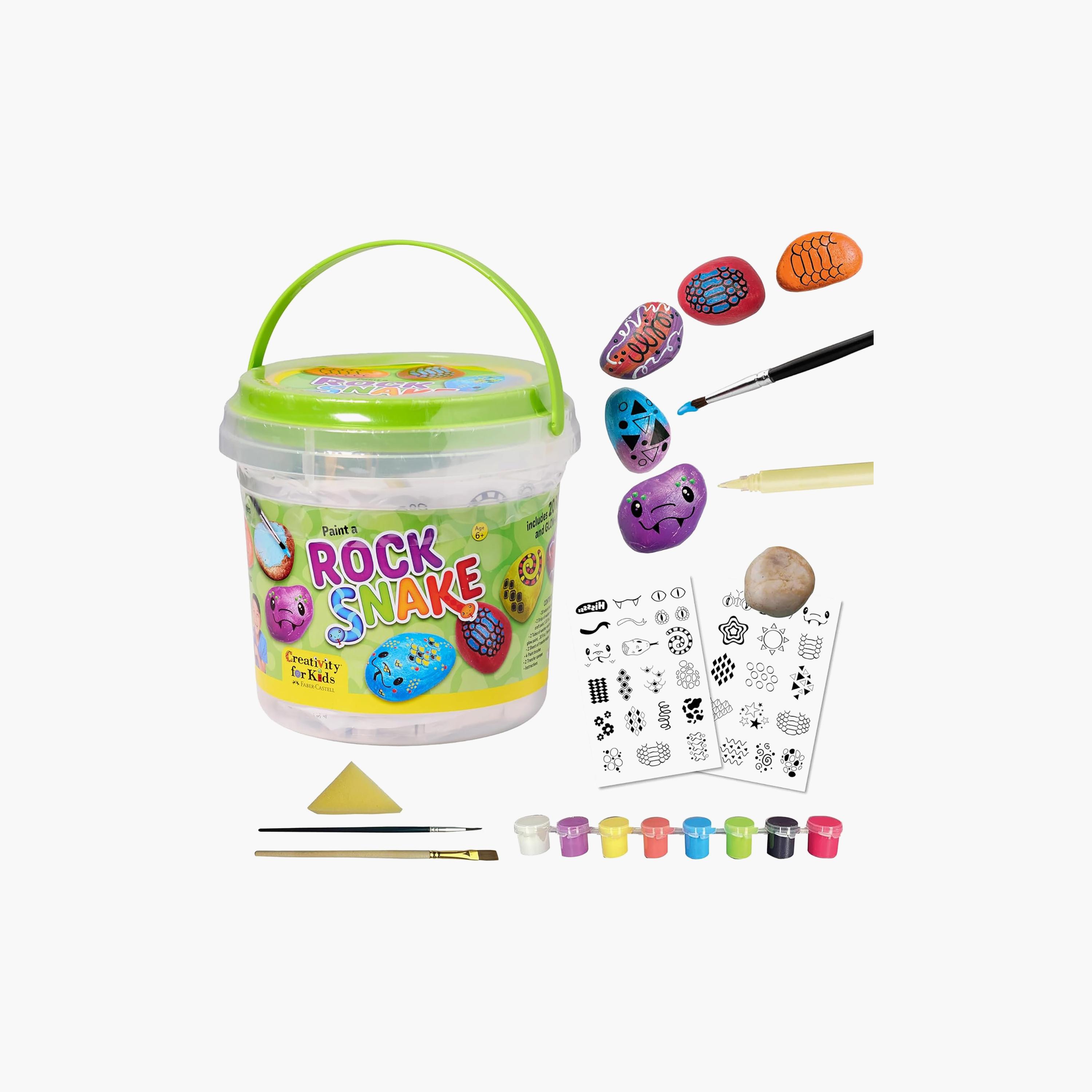 Creativity for Kids Rock Snake Bucket Kit with Bright Paints-school-artsandcrafts-image-2
