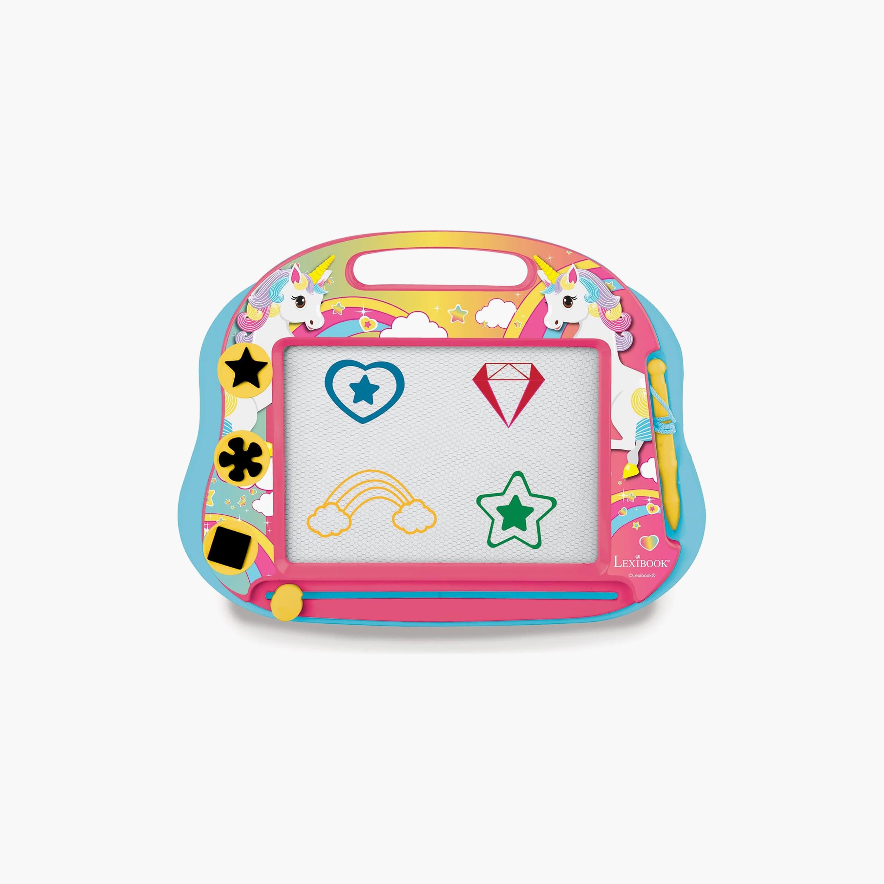 Lexibook Magic Magnetic Unicorn Drawing Board with Stylus Pen and Stamps-school-artsandcrafts-image-1