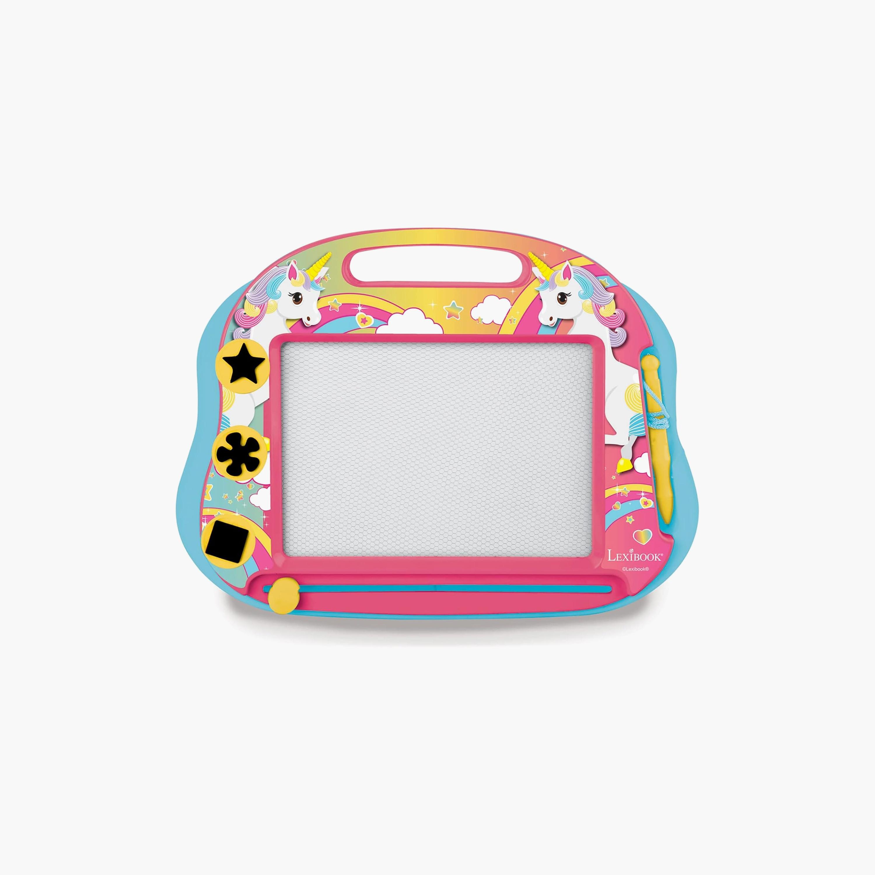 Lexibook Magic Magnetic Unicorn Drawing Board with Stylus Pen and Stamps-school-artsandcrafts-image-2