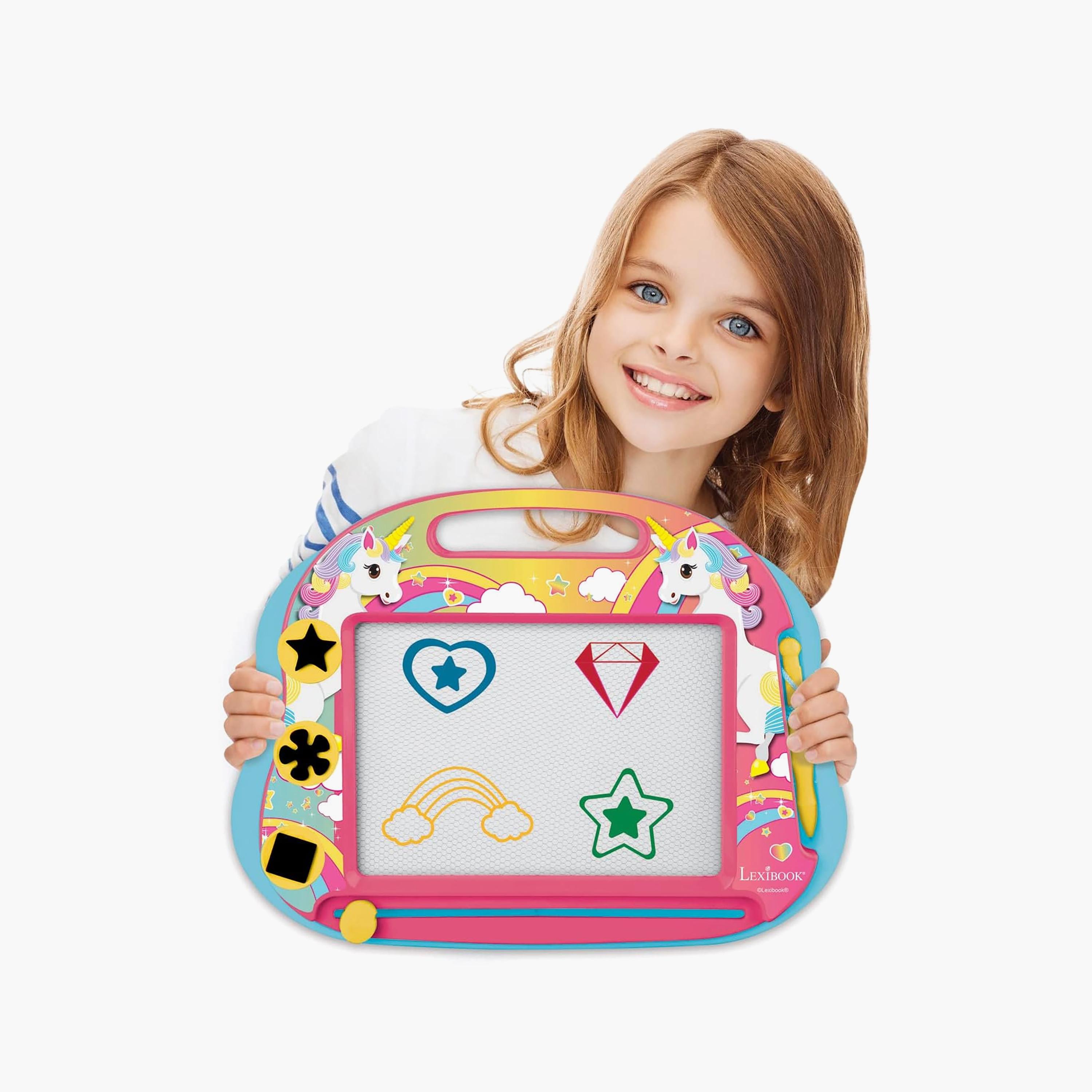 Lexibook Magic Magnetic Unicorn Drawing Board with Stylus Pen and Stamps-school-artsandcrafts-image-4