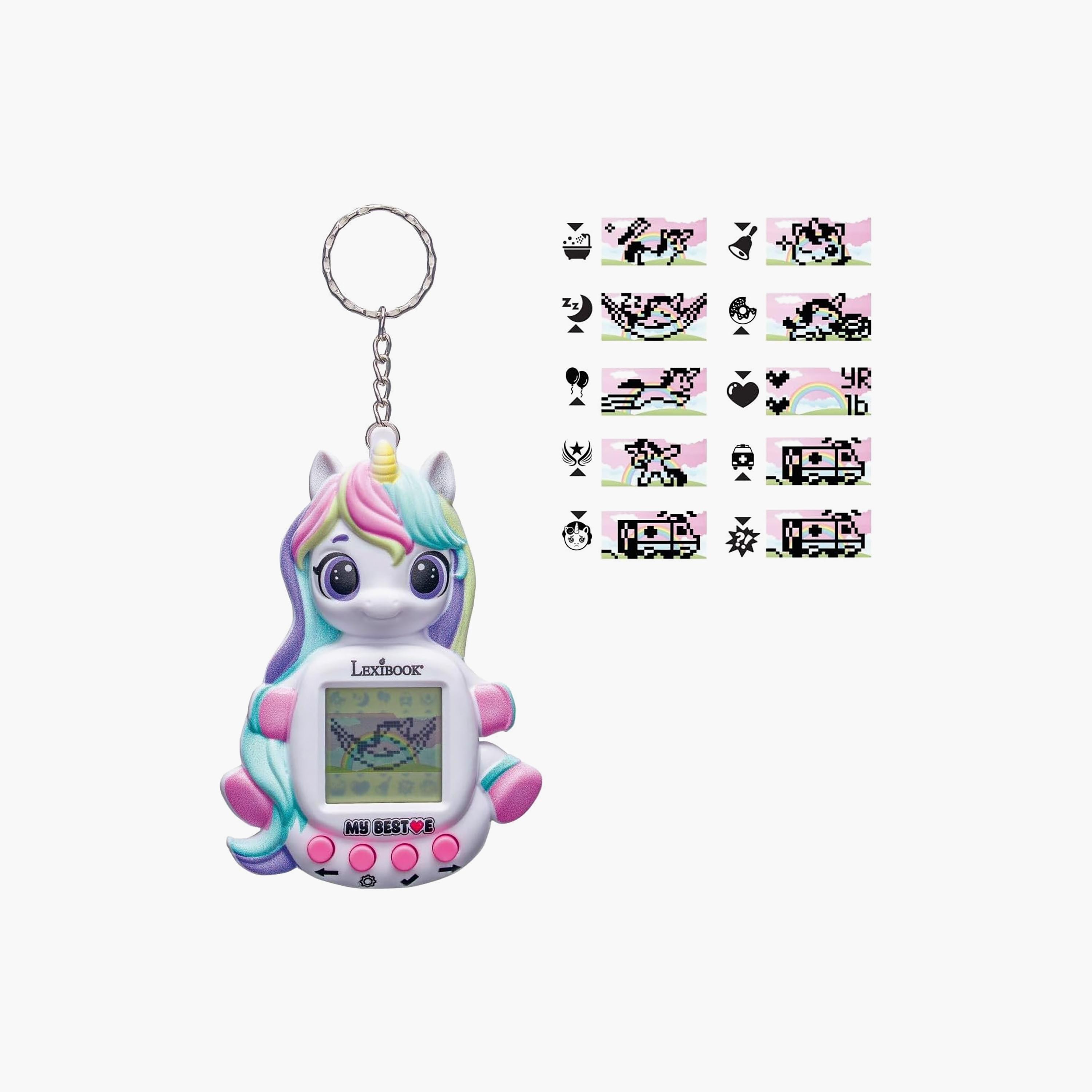 Lexibook My Best-E Unicorn Virtual Pet Console Keychain Toy-toys-babyandtoddlertoys-learningtoys-image-3