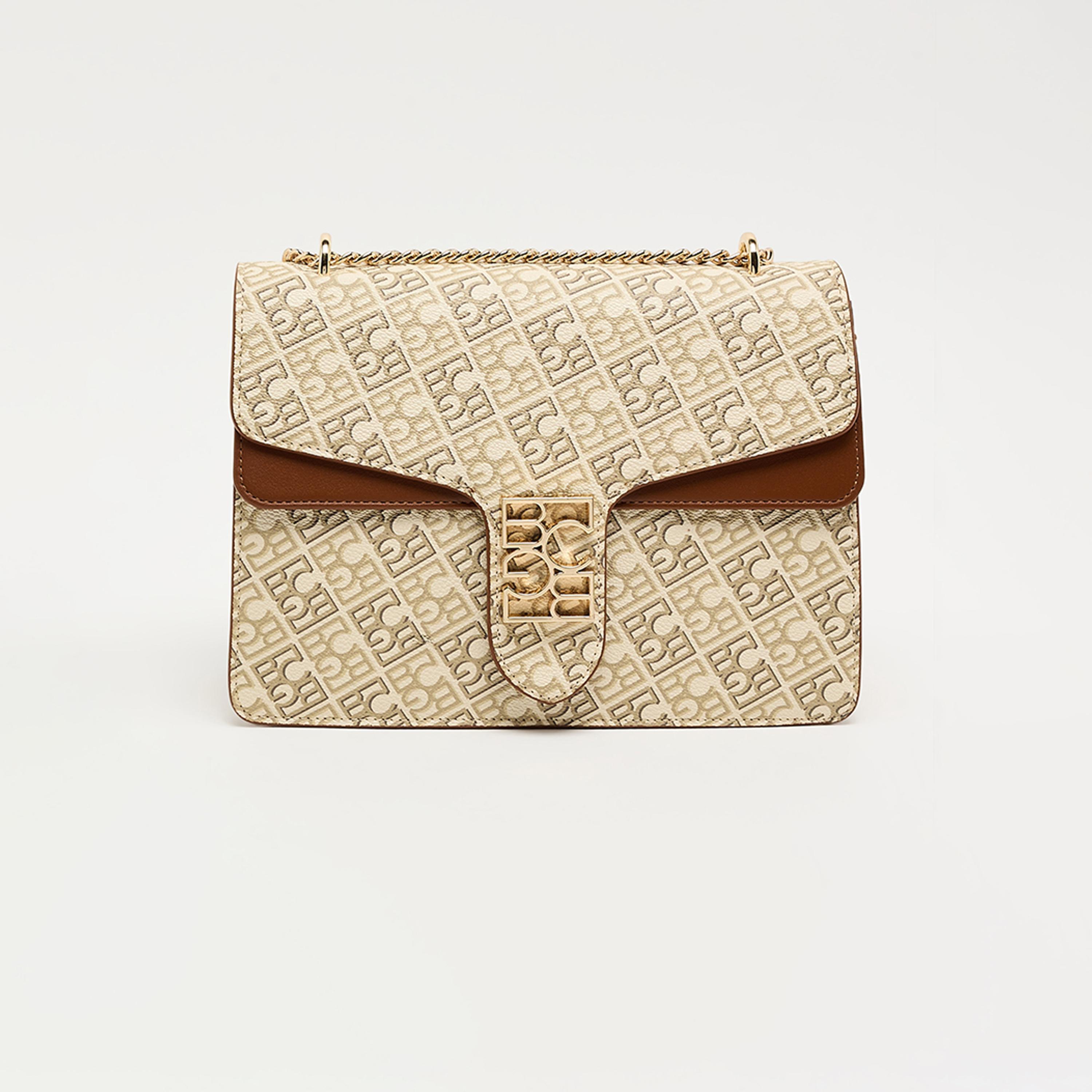 بي سي بي جي - شنطة كتف مطبوعة بإغلاق مغناطيسي وحزام سلسلة | 24 × 17 × 8 سم-women-bagsandwallets-handbags-image-1