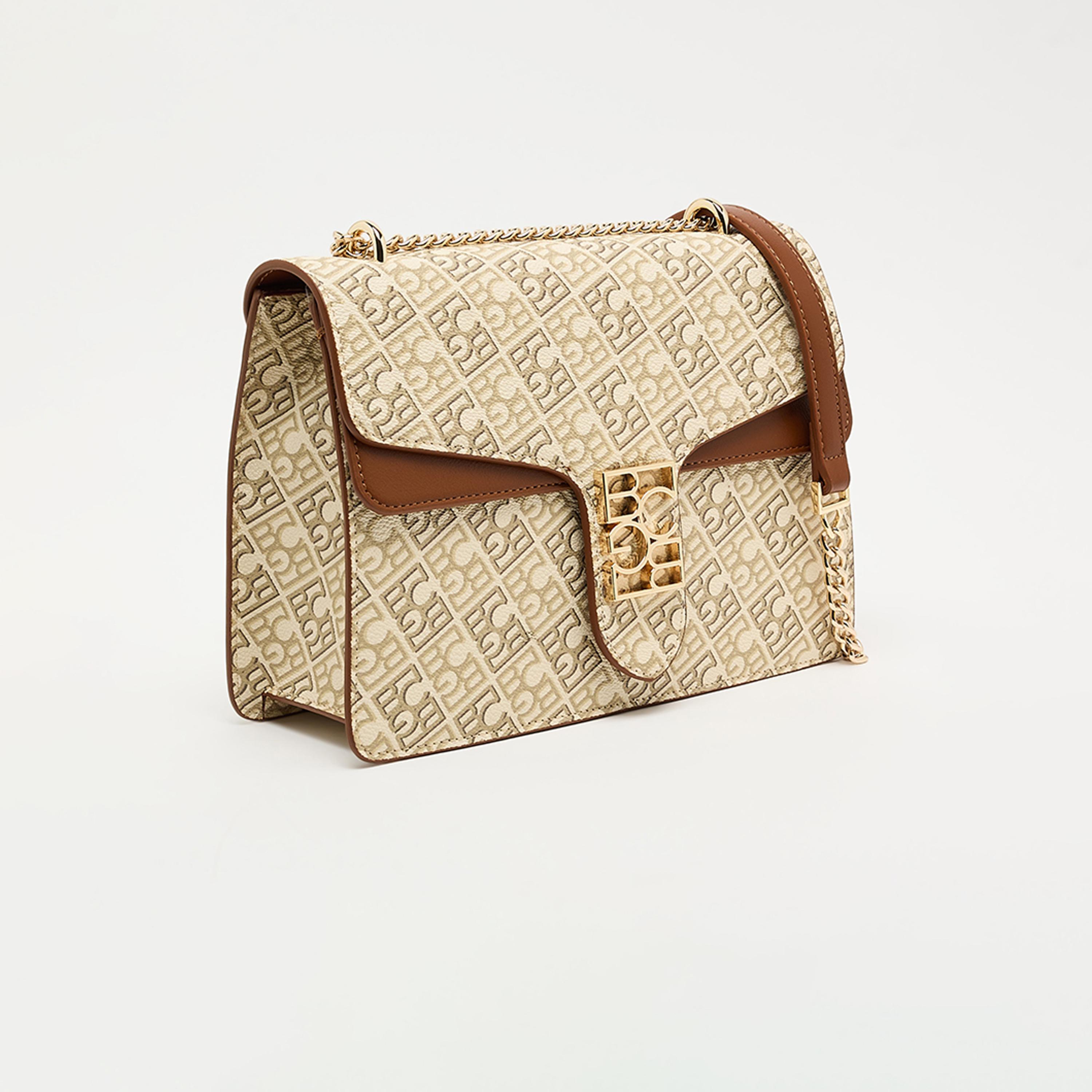 بي سي بي جي - شنطة كتف مطبوعة بإغلاق مغناطيسي وحزام سلسلة | 24 × 17 × 8 سم-women-bagsandwallets-handbags-image-3
