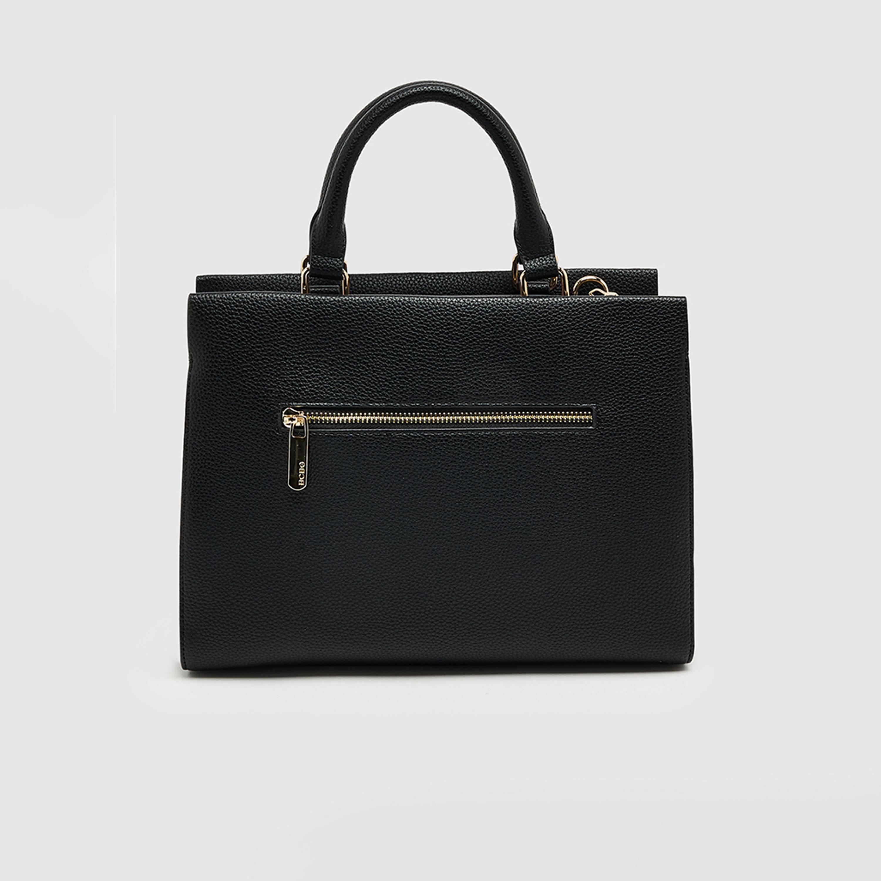 بي سي بي جي - شنطة يد علوية مزخرفة بمقبض وسحاب إغلاق وحزام قابل للتعديل | 31 × 23 × 11 سم-women-bagsandwallets-handbags-image-3