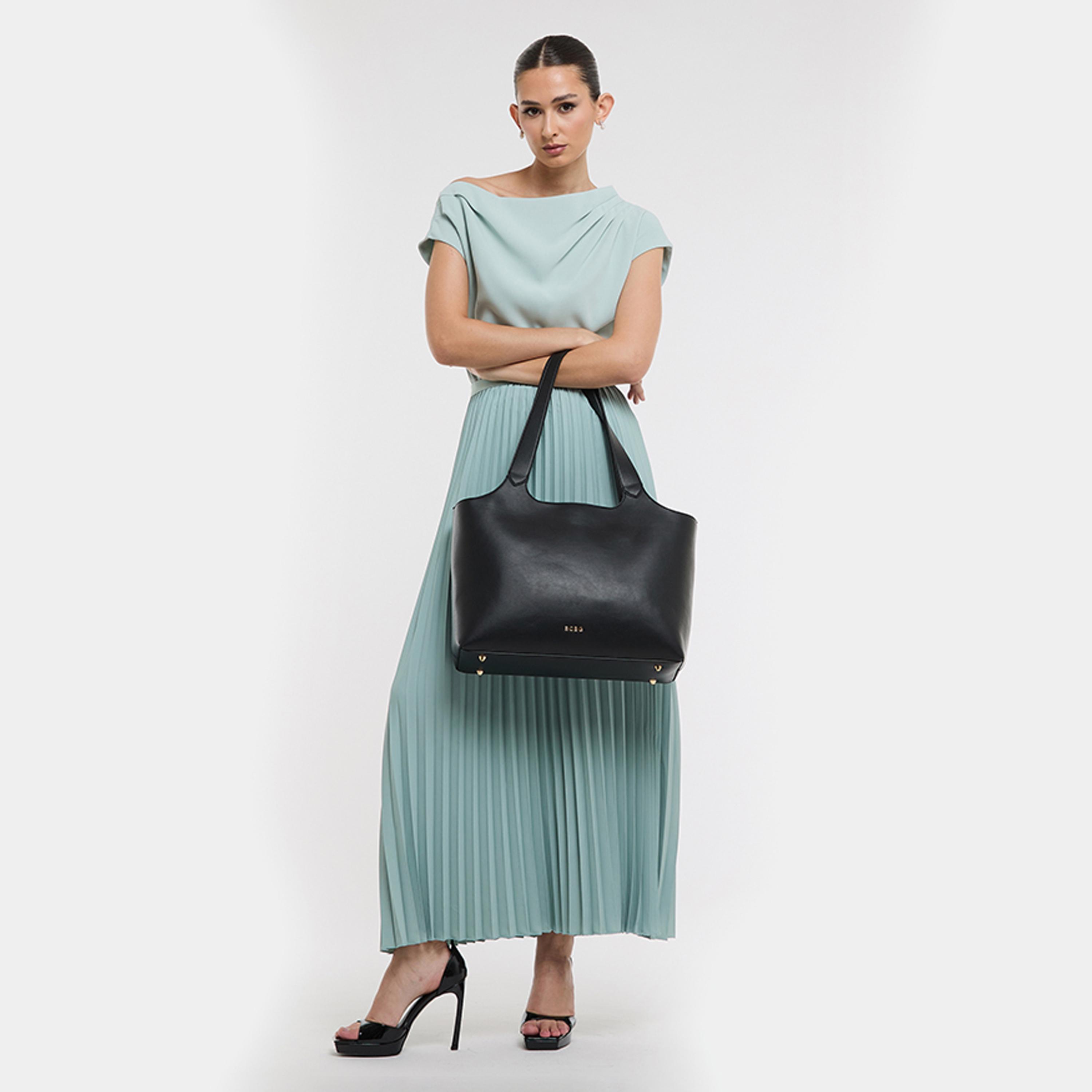 BCBG Plain Top Handle Shoulder Bag with Zipper Closure | 45 X 30 X 19 CM-women-bagsandwallets-handbags-image-2
