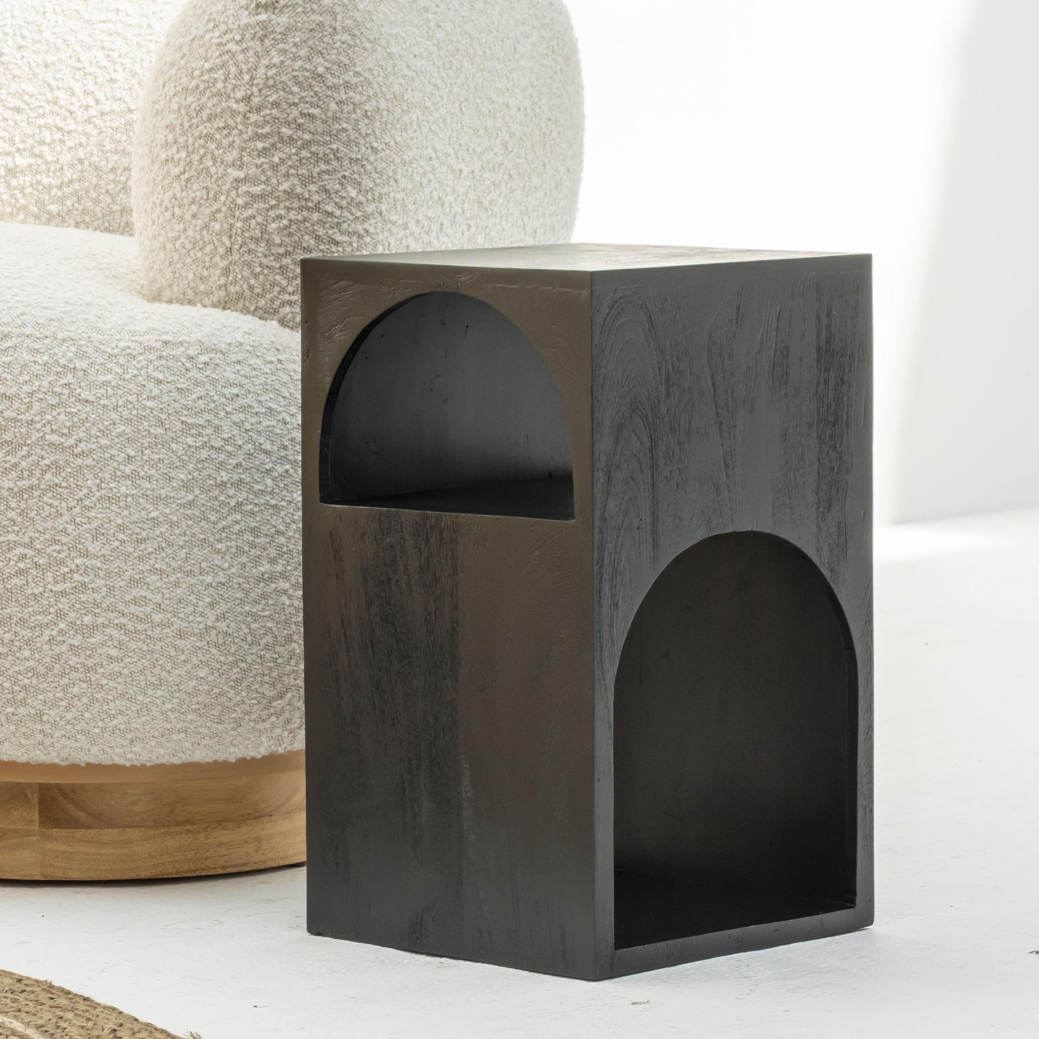 Art and Craft Arch Wooden Top Side Table