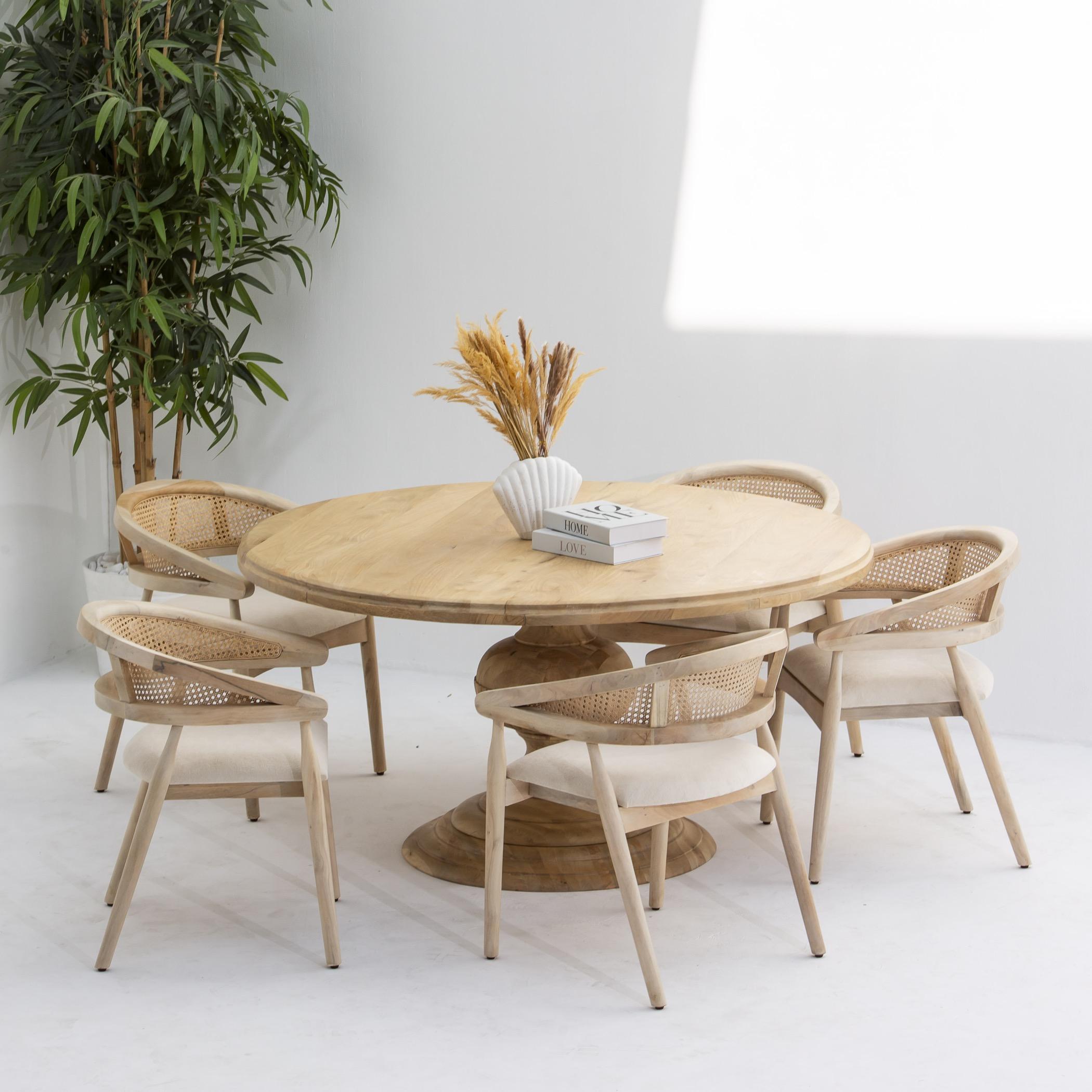 Art and Craft Verona Hourglass 6-Seater Wooden Top Dining Table