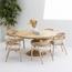 طاولة طعام 6 مقاعد بسطح خشبي بتصميم الساعة الرملية - آرت آند كرافت فيرونا-furniture-diningroom-diningtables-image-1