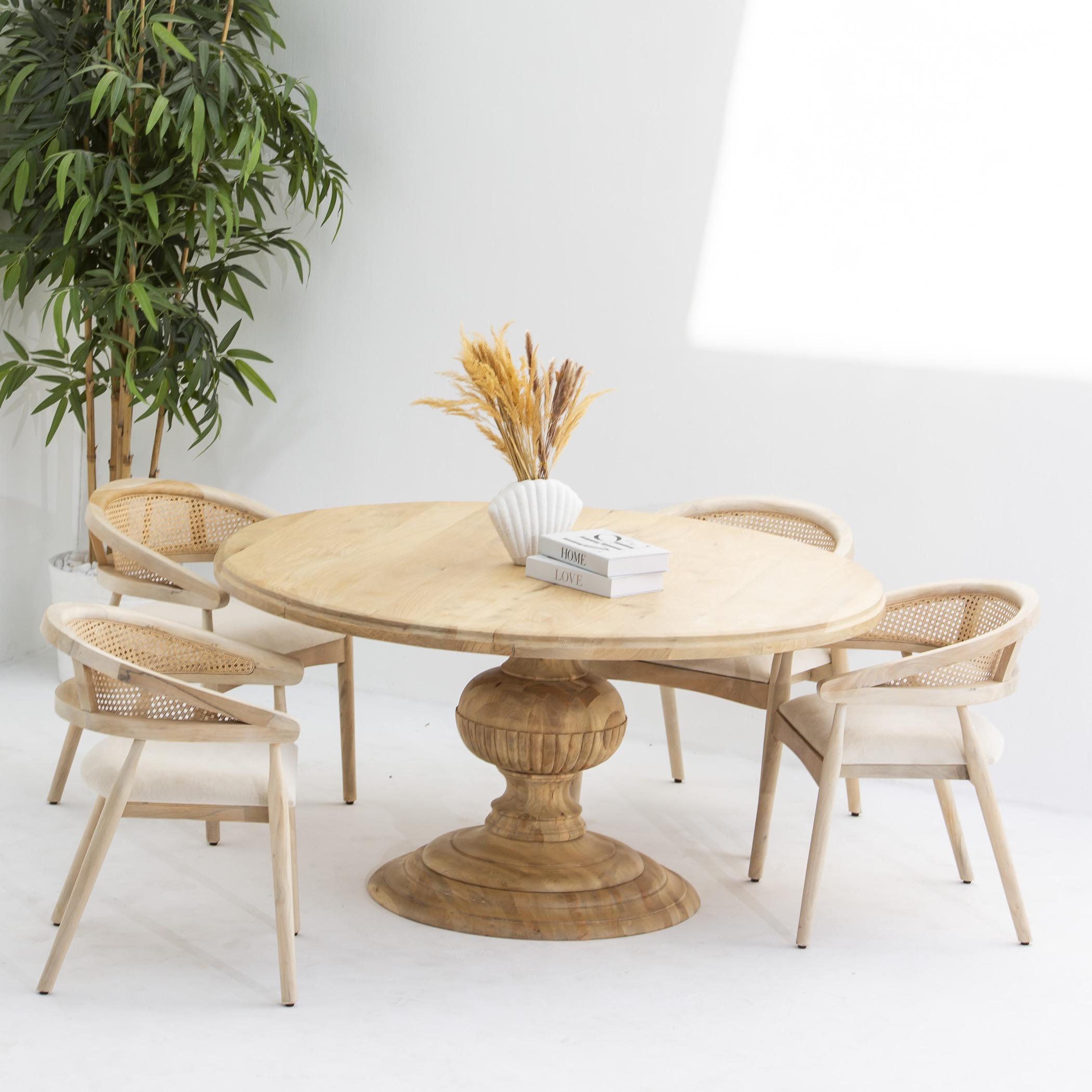 Art and Craft Verona Hourglass 4-Seater Wooden Top Dining Table