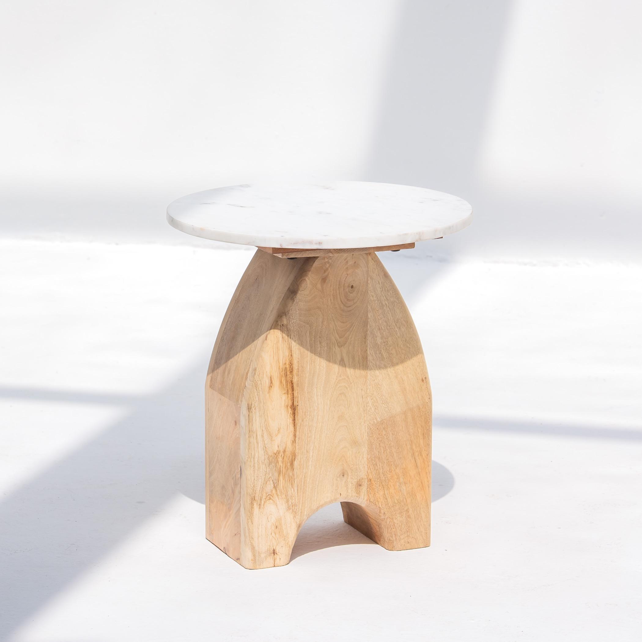 Art and Craft Marble Top Side Table