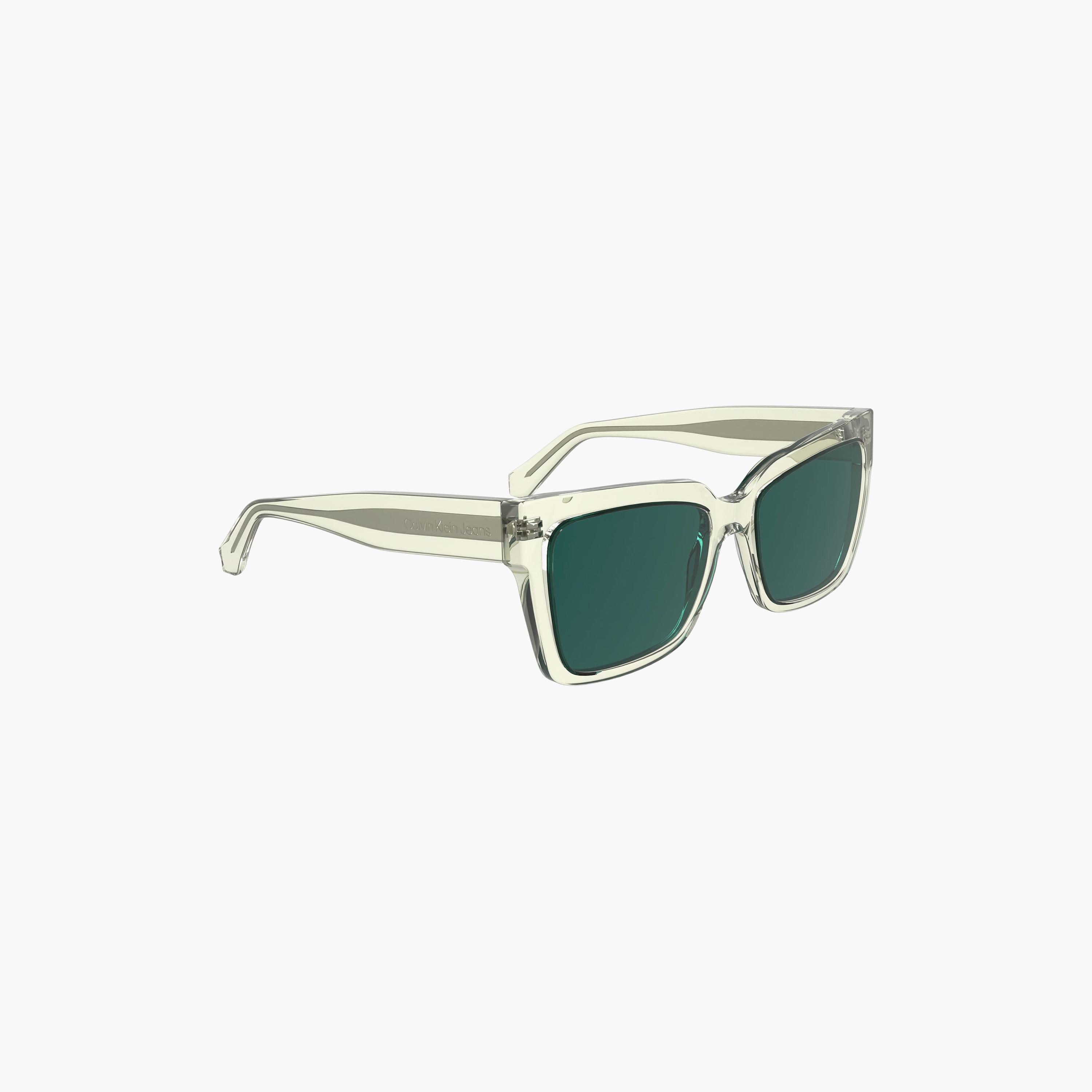 نظارات شمسية مربعة عاكسة خضراء من كالفن كلاين جينز للنساء | CKJ24606S.008-women-sunglasses-image-2