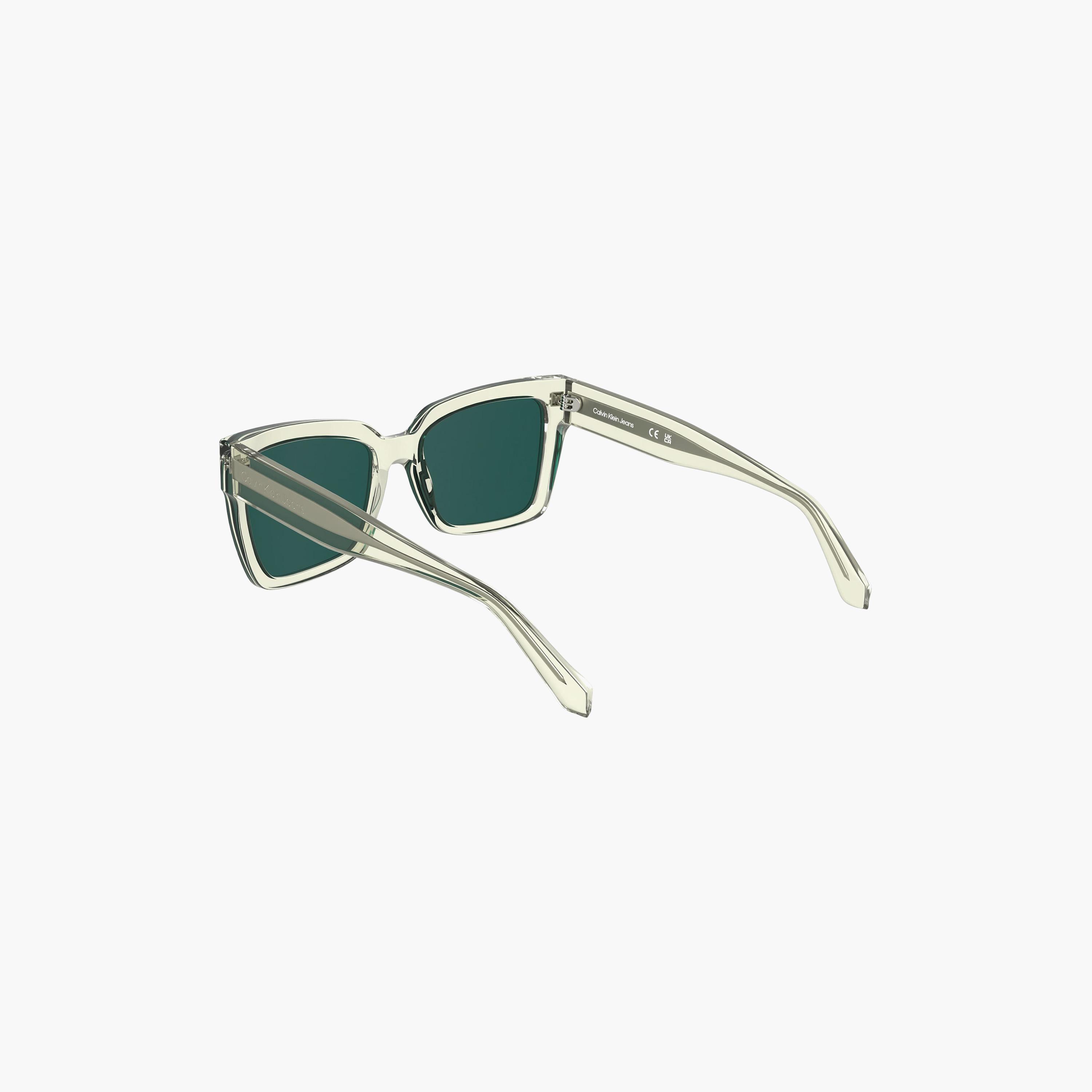 نظارات شمسية مربعة عاكسة خضراء من كالفن كلاين جينز للنساء | CKJ24606S.008-women-sunglasses-image-3