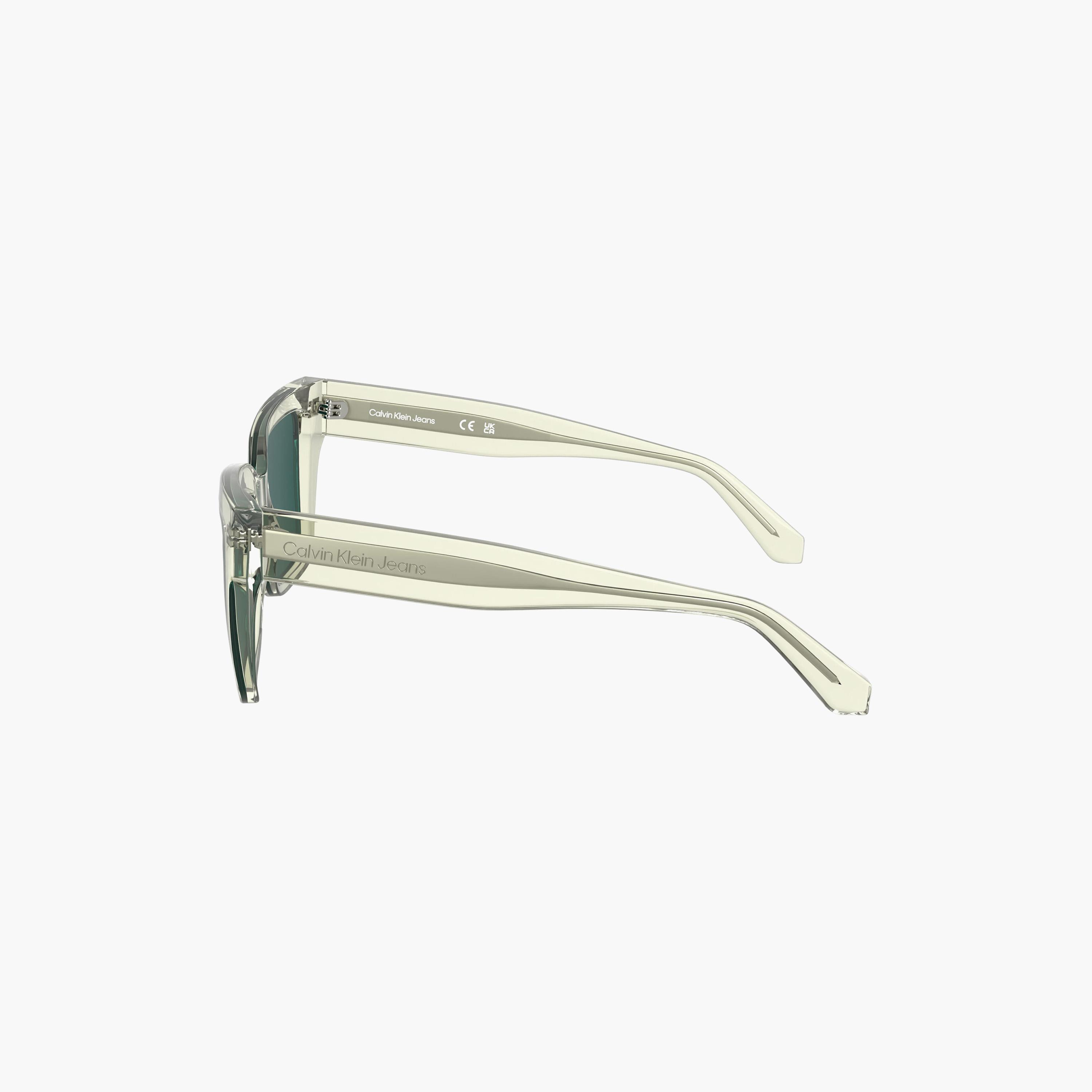 نظارات شمسية مربعة عاكسة خضراء من كالفن كلاين جينز للنساء | CKJ24606S.008-women-sunglasses-image-4