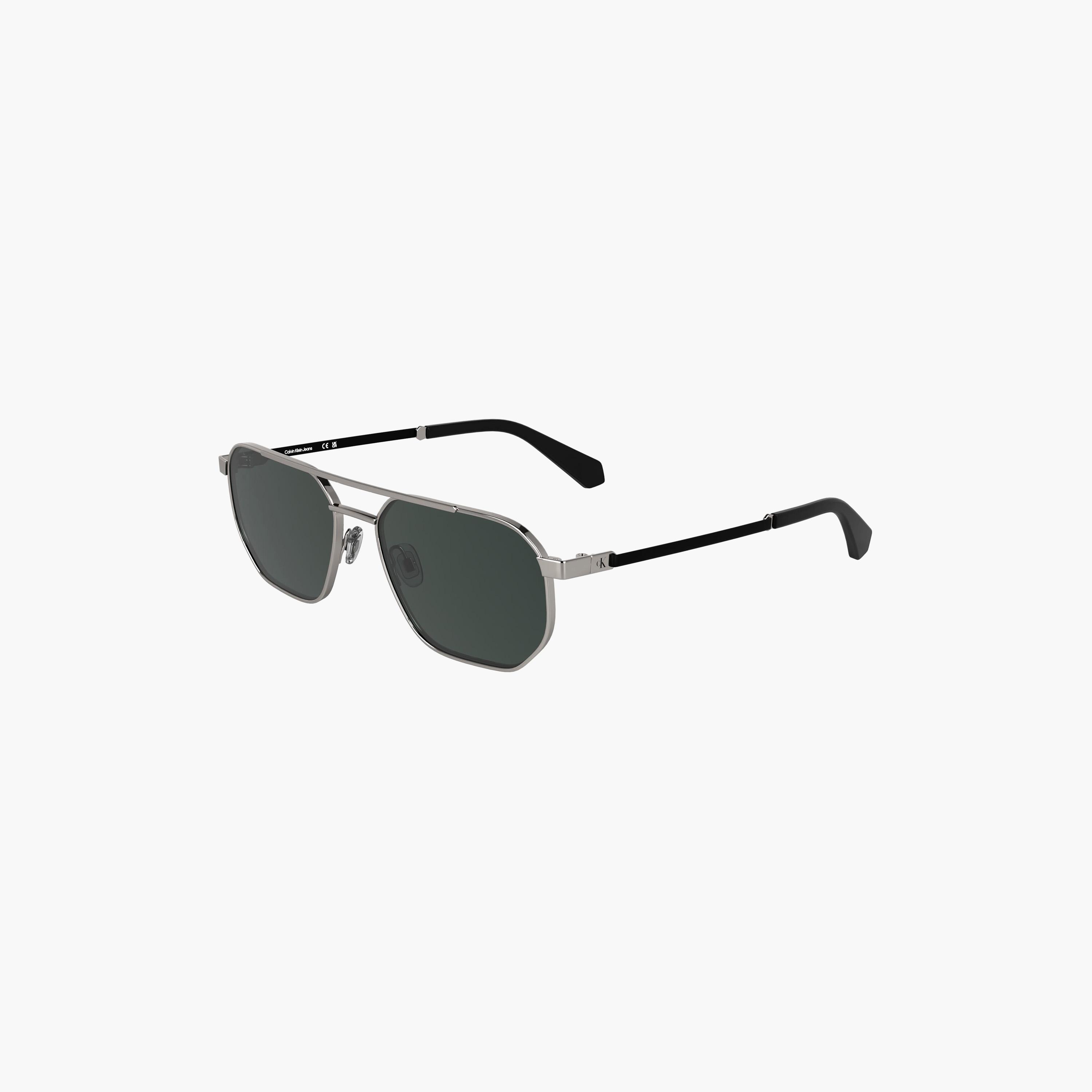 نظارات شمسية كالفن كلاين جينز للجنسين بتصميم طيار رمادي عاكس | CKJ25202S.016-men-sunglasses-image-1