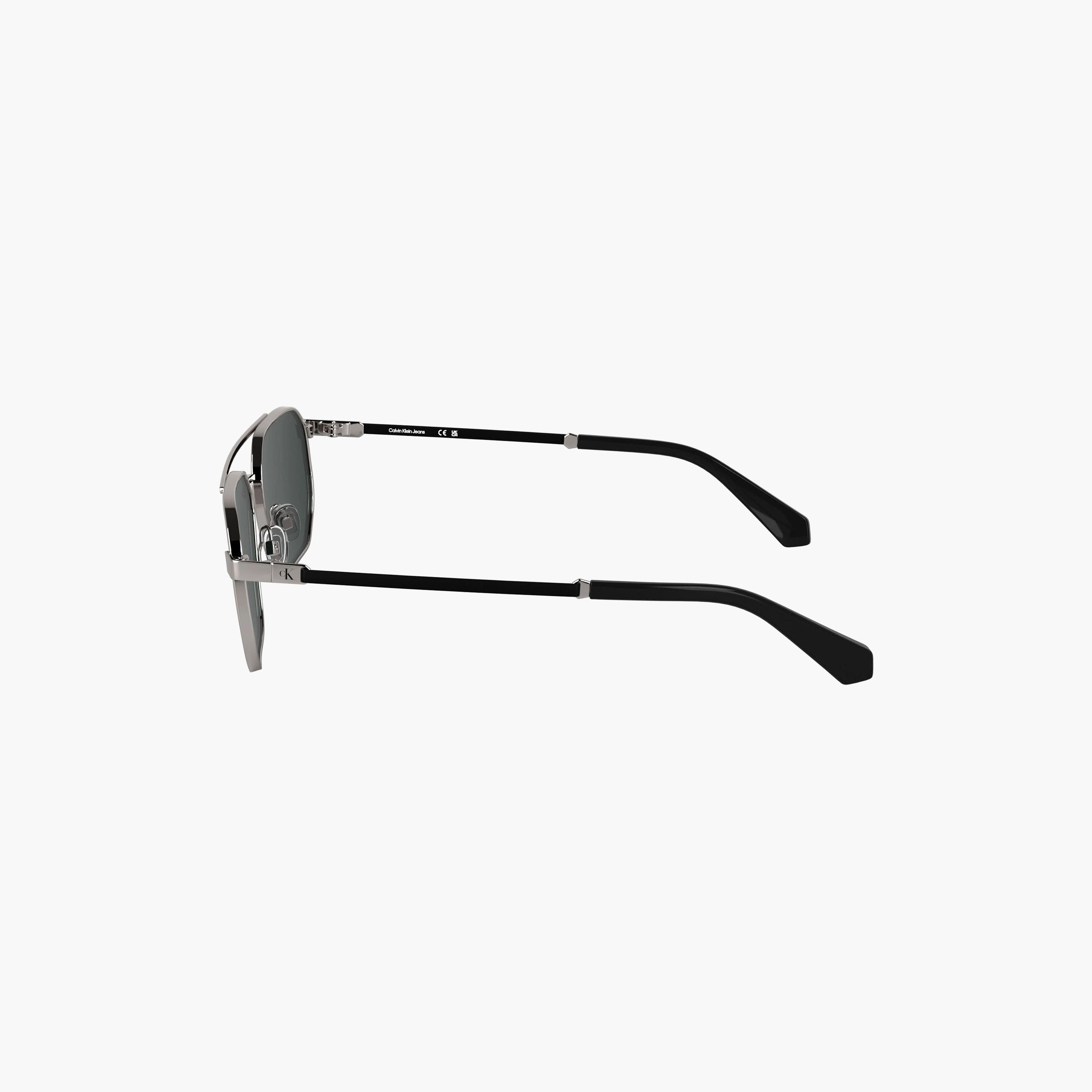 نظارات شمسية كالفن كلاين جينز للجنسين بتصميم طيار رمادي عاكس | CKJ25202S.016-men-sunglasses-image-5