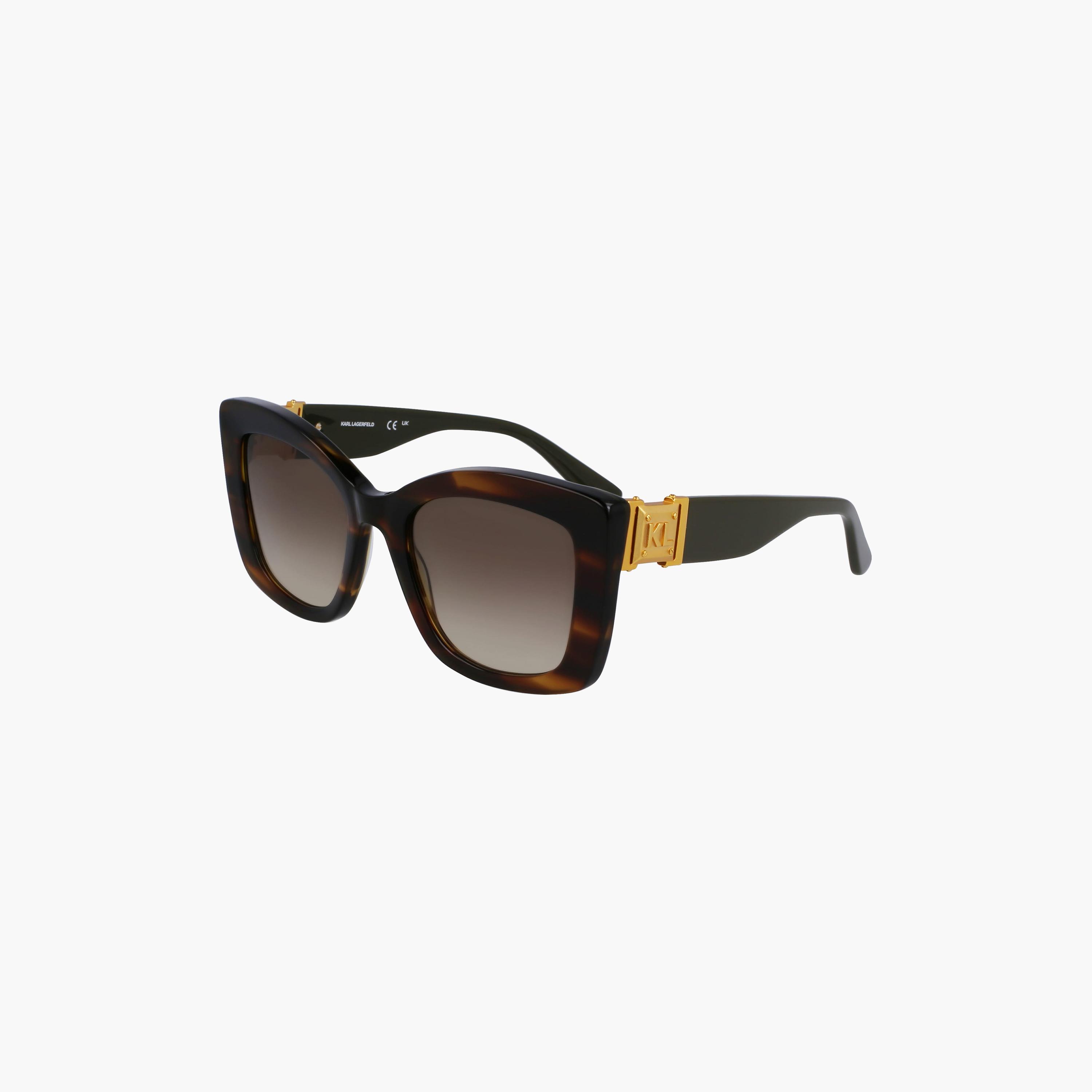 نظارات شمسية نسائية من كارل لاغرفيلد بتصميم عين القطة، لون بني عاكس | KL6139S.212-women-sunglasses-image-1