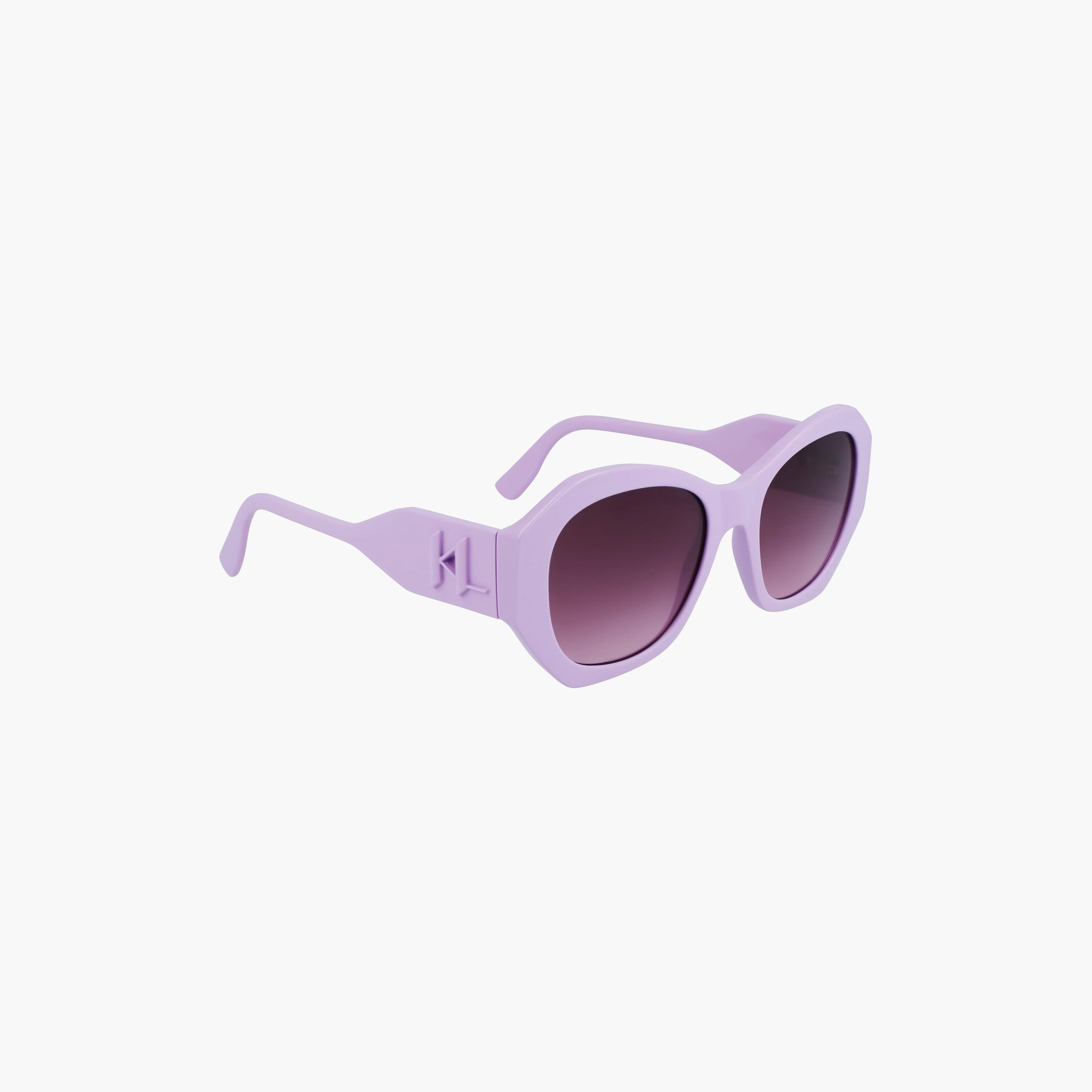 نظارات شمسية نسائية من كارل لاغرفيلد بتصميم سداسي عاكس باللون البنفسجي | KL6146S.516-women-sunglasses-image-4