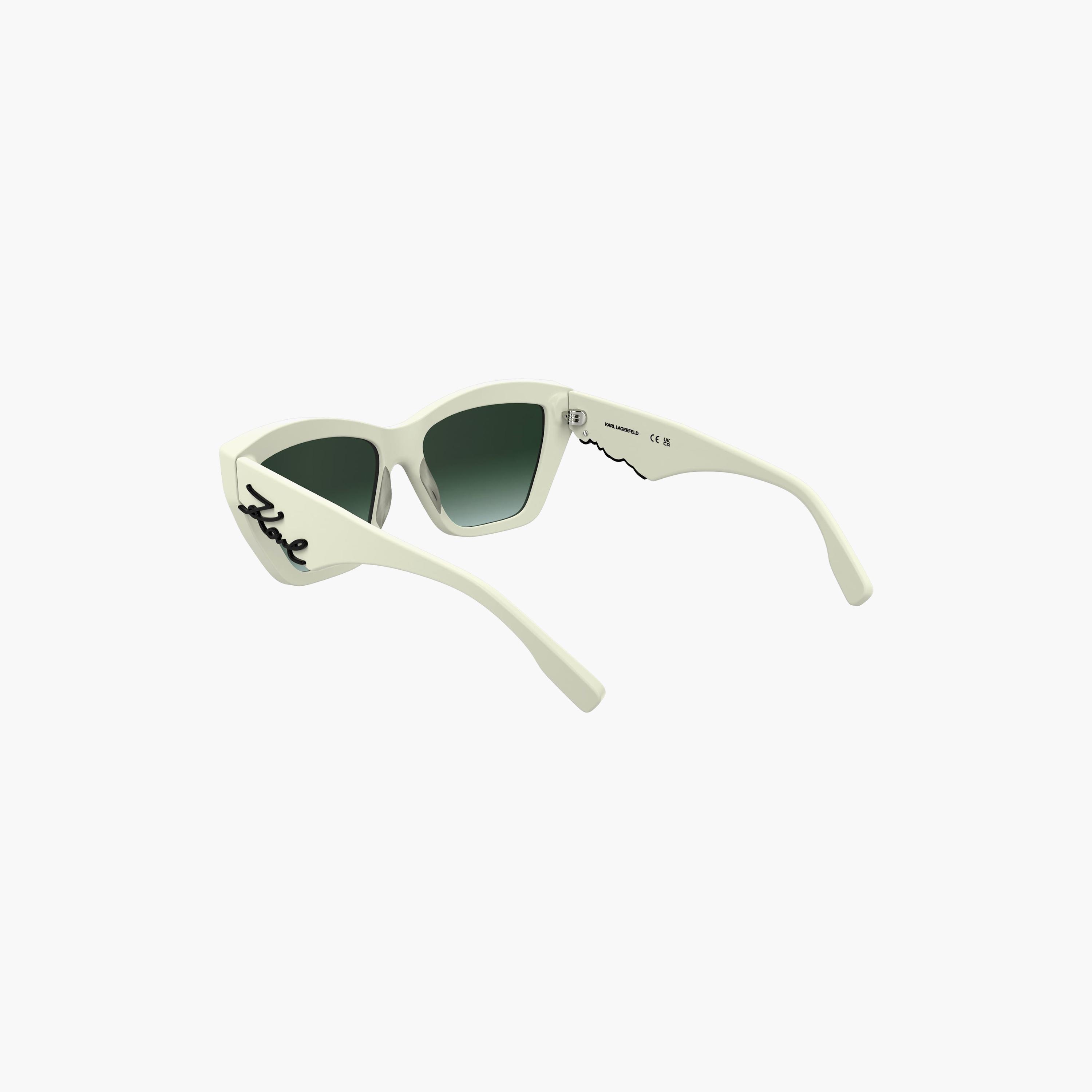 نظارات شمسية نسائية من كارل لاغرفيلد بتصميم عين القطة، لون أخضر عاكس | KL6179S.105-women-sunglasses-image-2