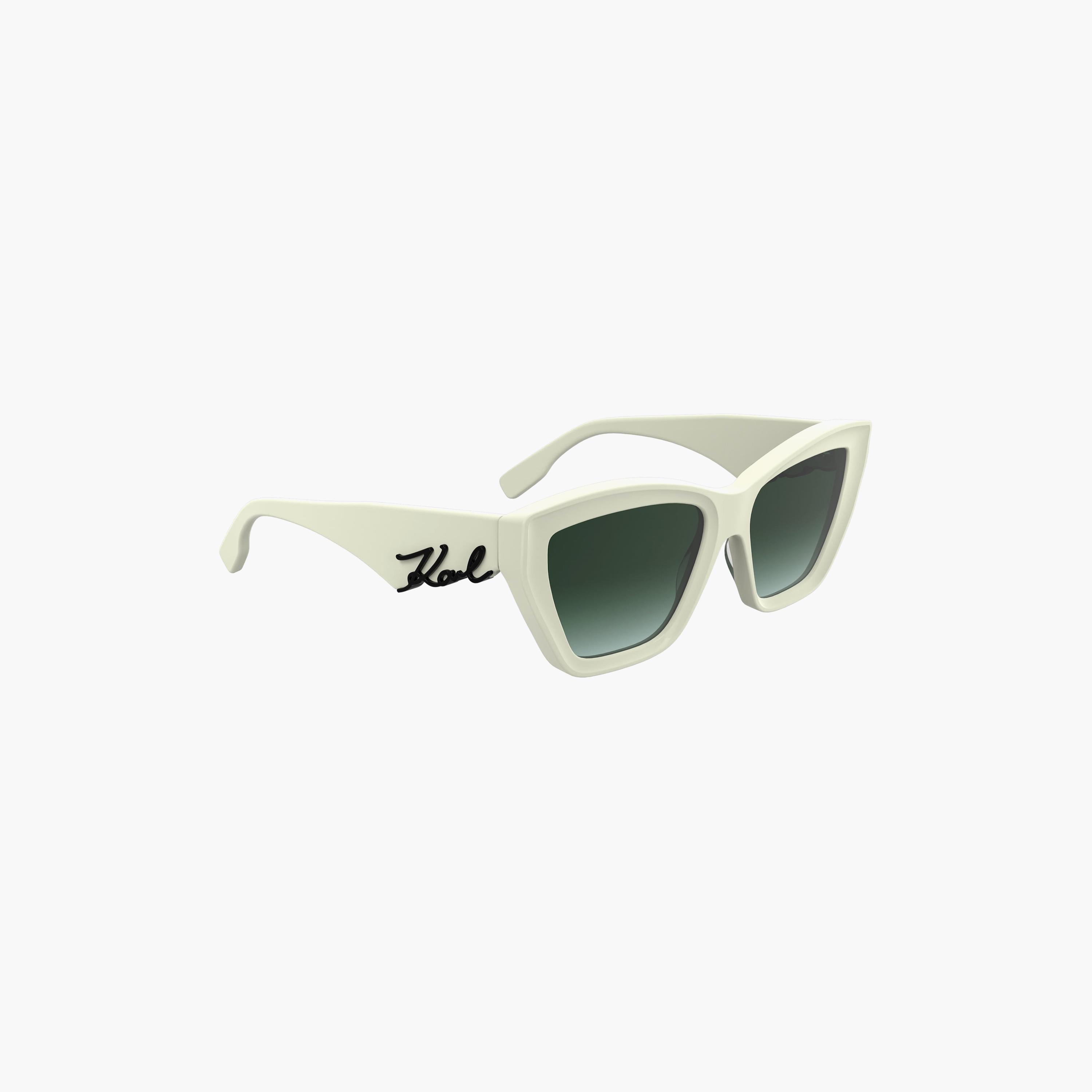 نظارات شمسية نسائية من كارل لاغرفيلد بتصميم عين القطة، لون أخضر عاكس | KL6179S.105-women-sunglasses-image-4