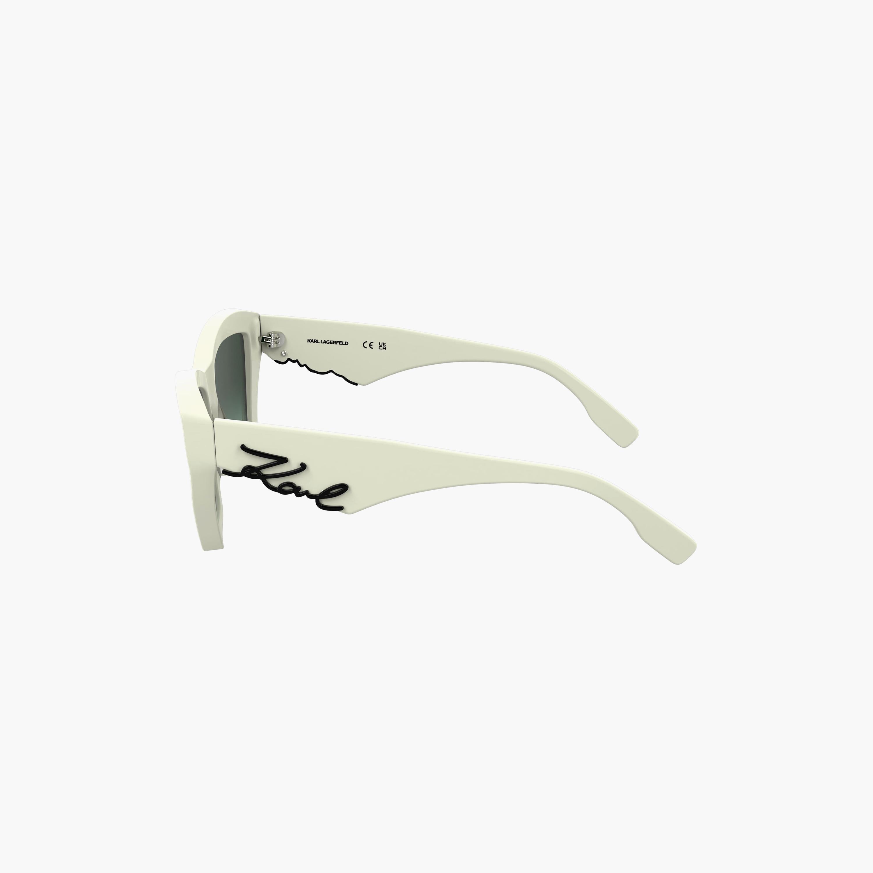 نظارات شمسية نسائية من كارل لاغرفيلد بتصميم عين القطة، لون أخضر عاكس | KL6179S.105-women-sunglasses-image-5