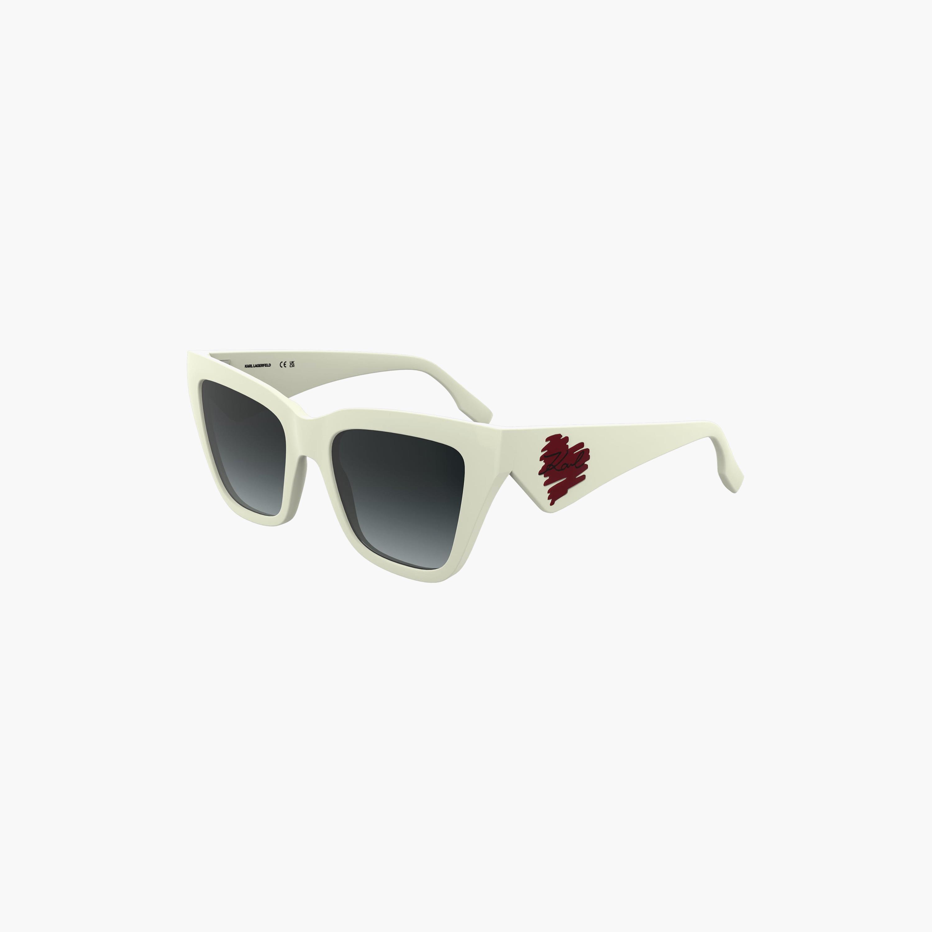 نظارات شمسية نسائية من كارل لاغرفيلد بتصميم عين القطة، رمادية اللون | KL6184S.105-women-sunglasses-image-1