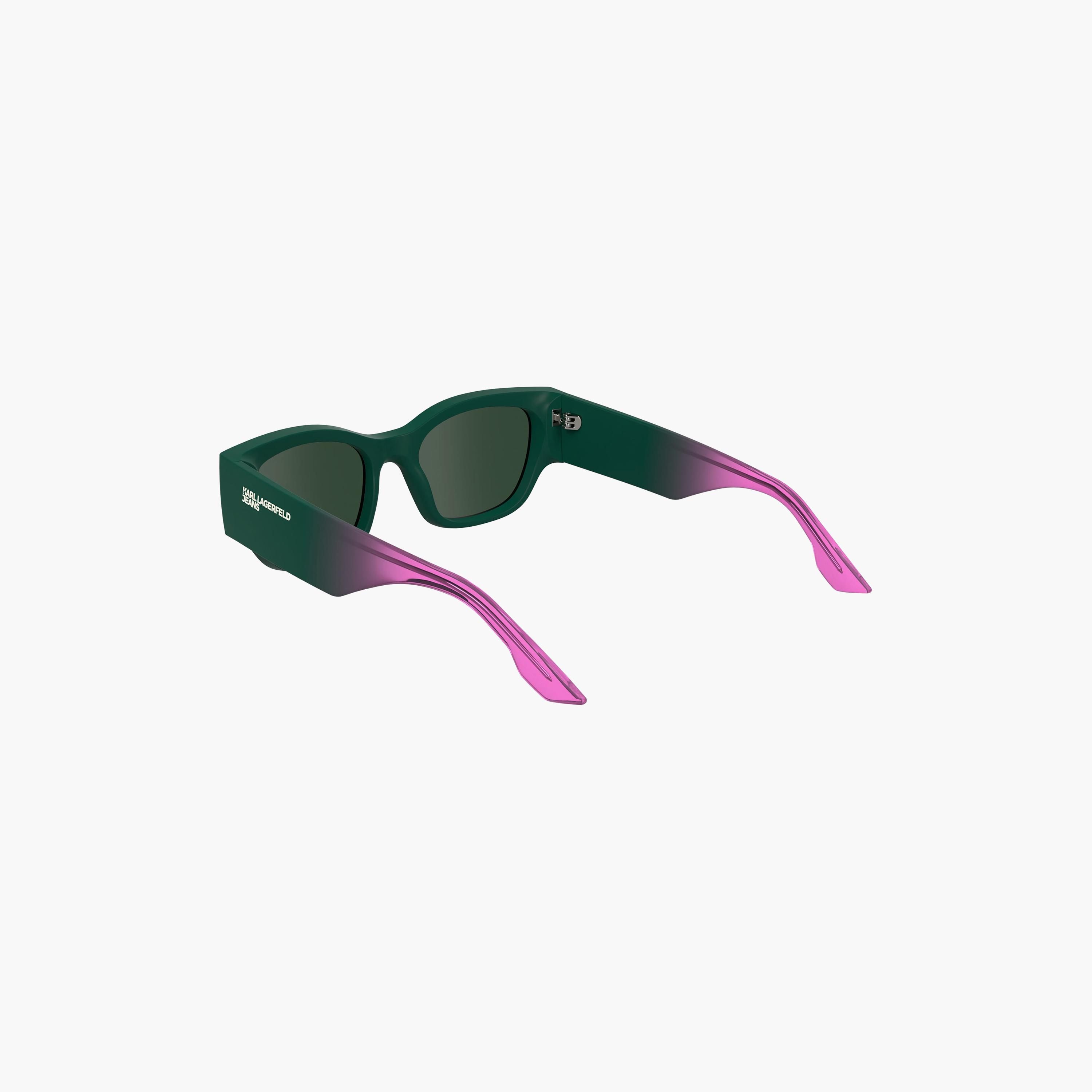 Karl Lagerfeld Unisex Square Mirror Green Sunglasses | KLJ6168S.301-men-sunglasses-image-2