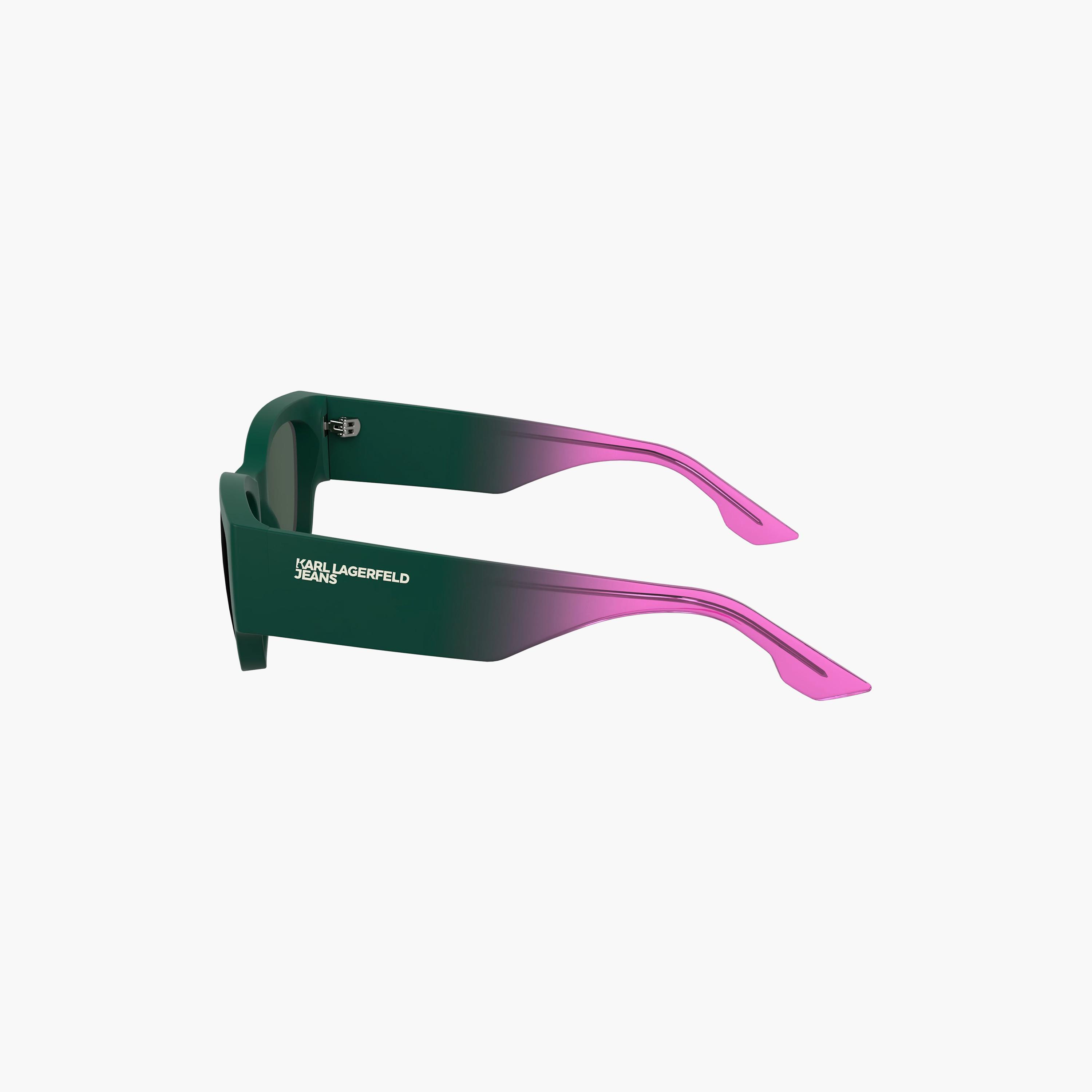 Karl Lagerfeld Unisex Square Mirror Green Sunglasses | KLJ6168S.301-men-sunglasses-image-5