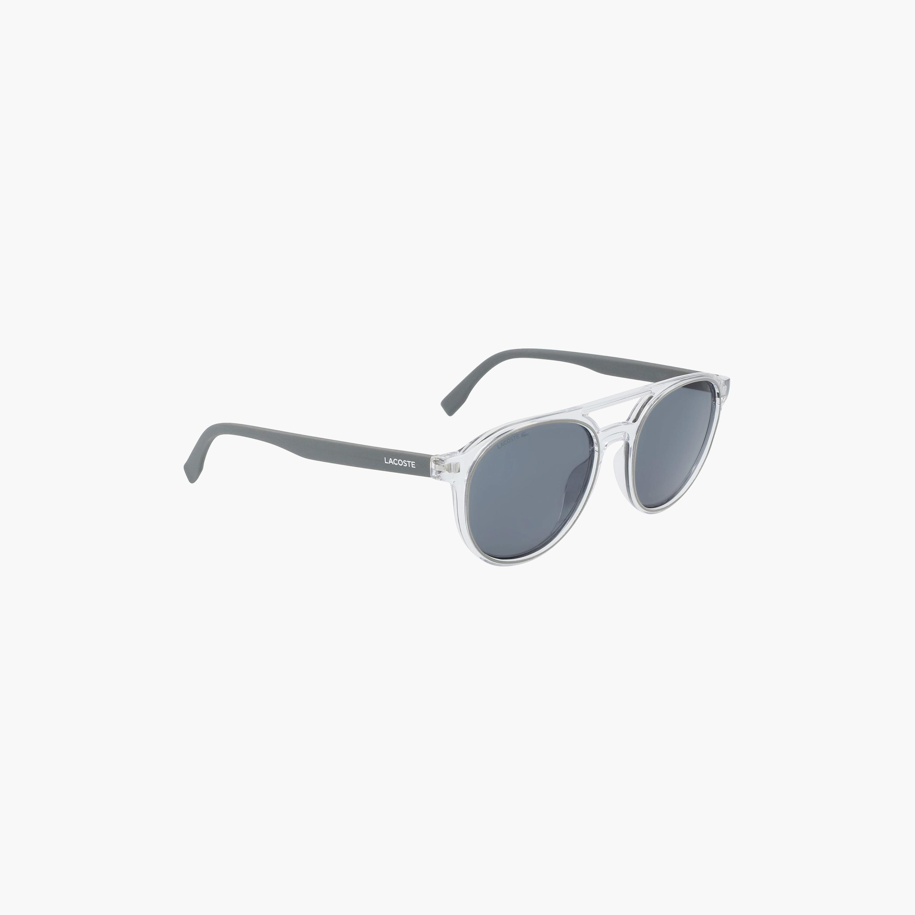 نظارات شمسية لاكوست للجنسين بتصميم طيار عاكس باللون الأزرق | L881SN.057-men-sunglasses-image-4