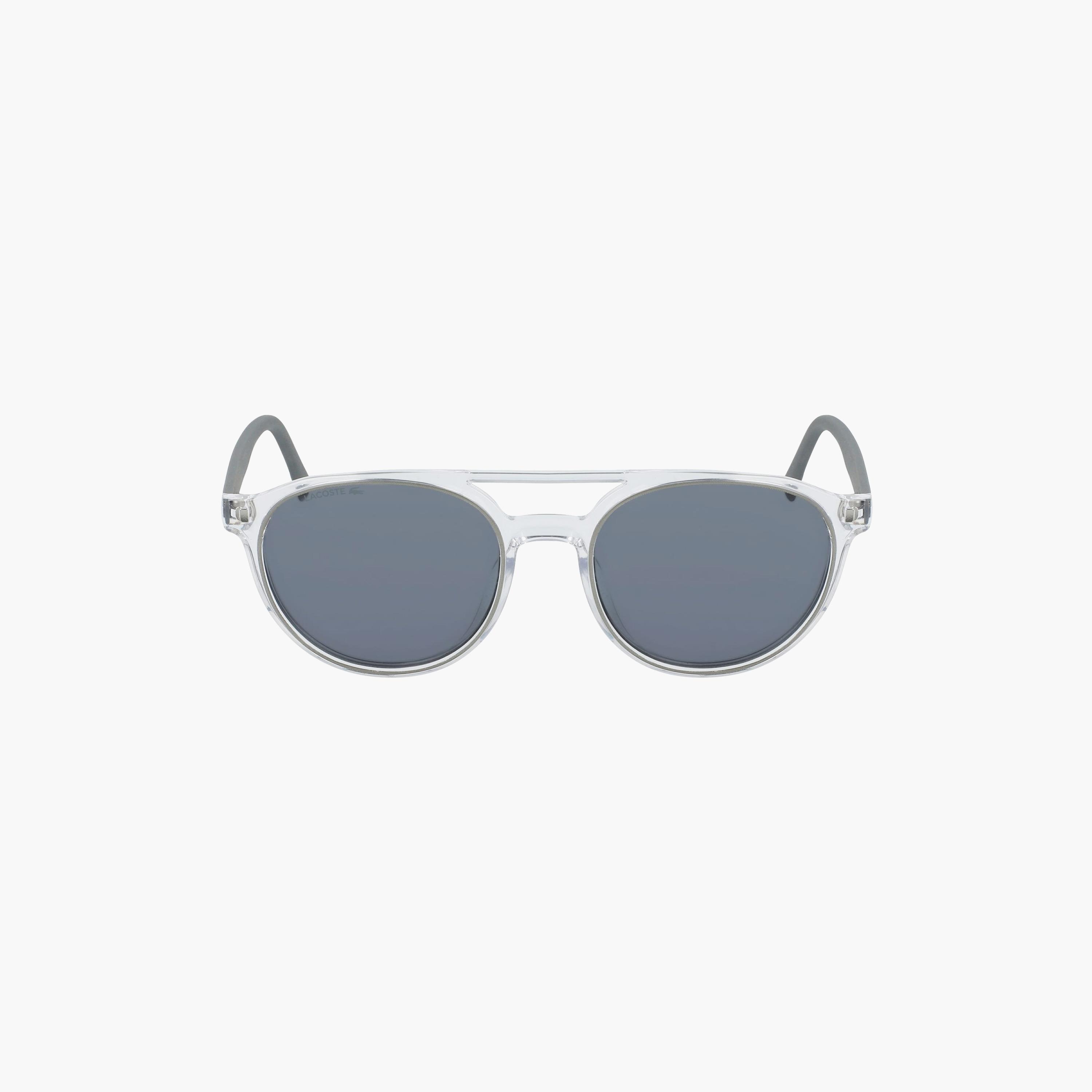 نظارات شمسية لاكوست للجنسين بتصميم طيار عاكس باللون الأزرق | L881SN.057-men-sunglasses-image-7