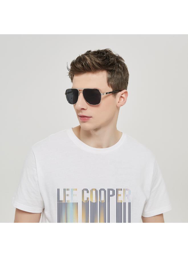 نظارات شمسية رجالية من لي كوبر بتصميم طيار وعدسات رمادية مستقطبة | LC1016C03-men-sunglasses-image-4