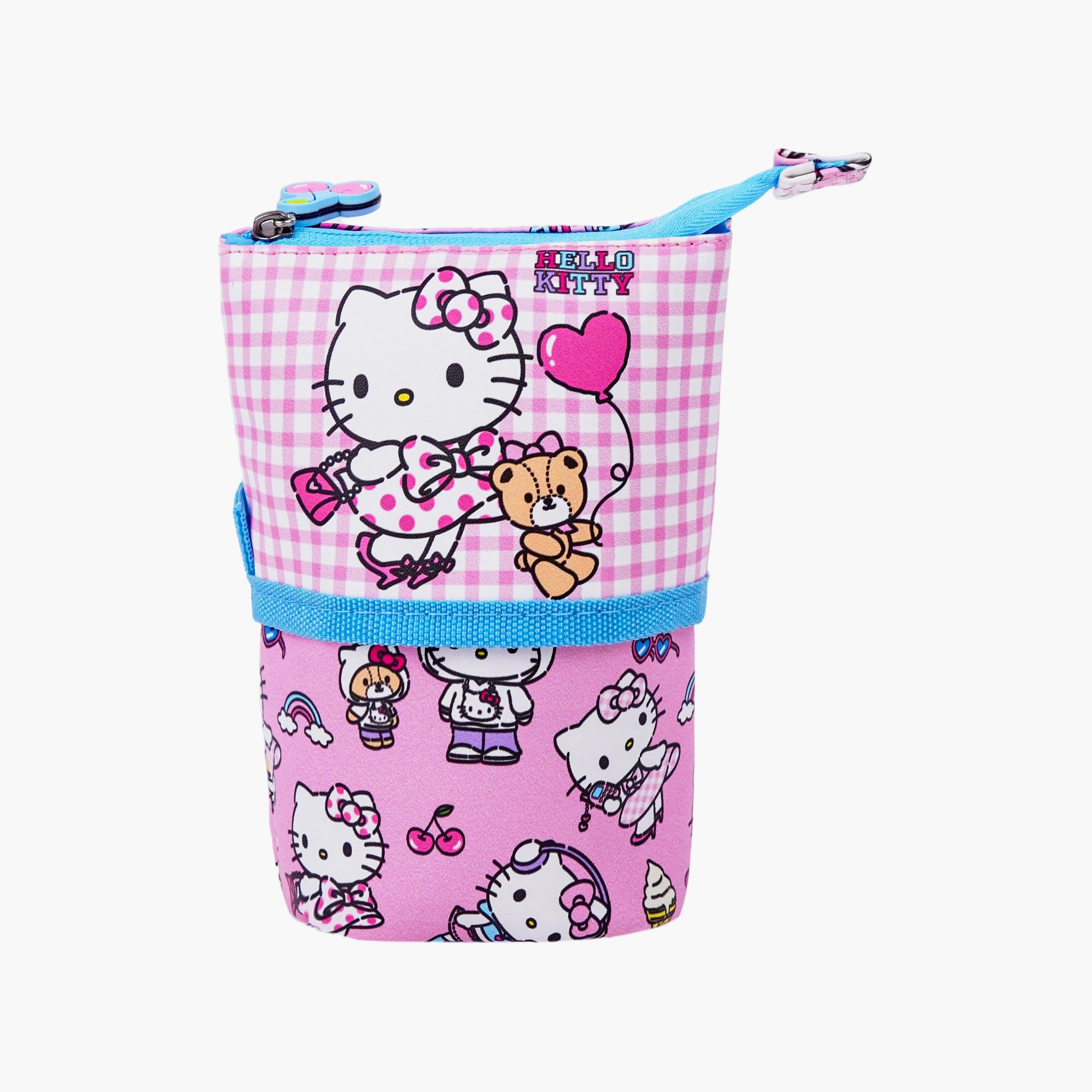 مقلمة هيلو كيتي مع سحاب إغلاق - بوليستر من سانريو-school-stationery-pencilcases-image-1