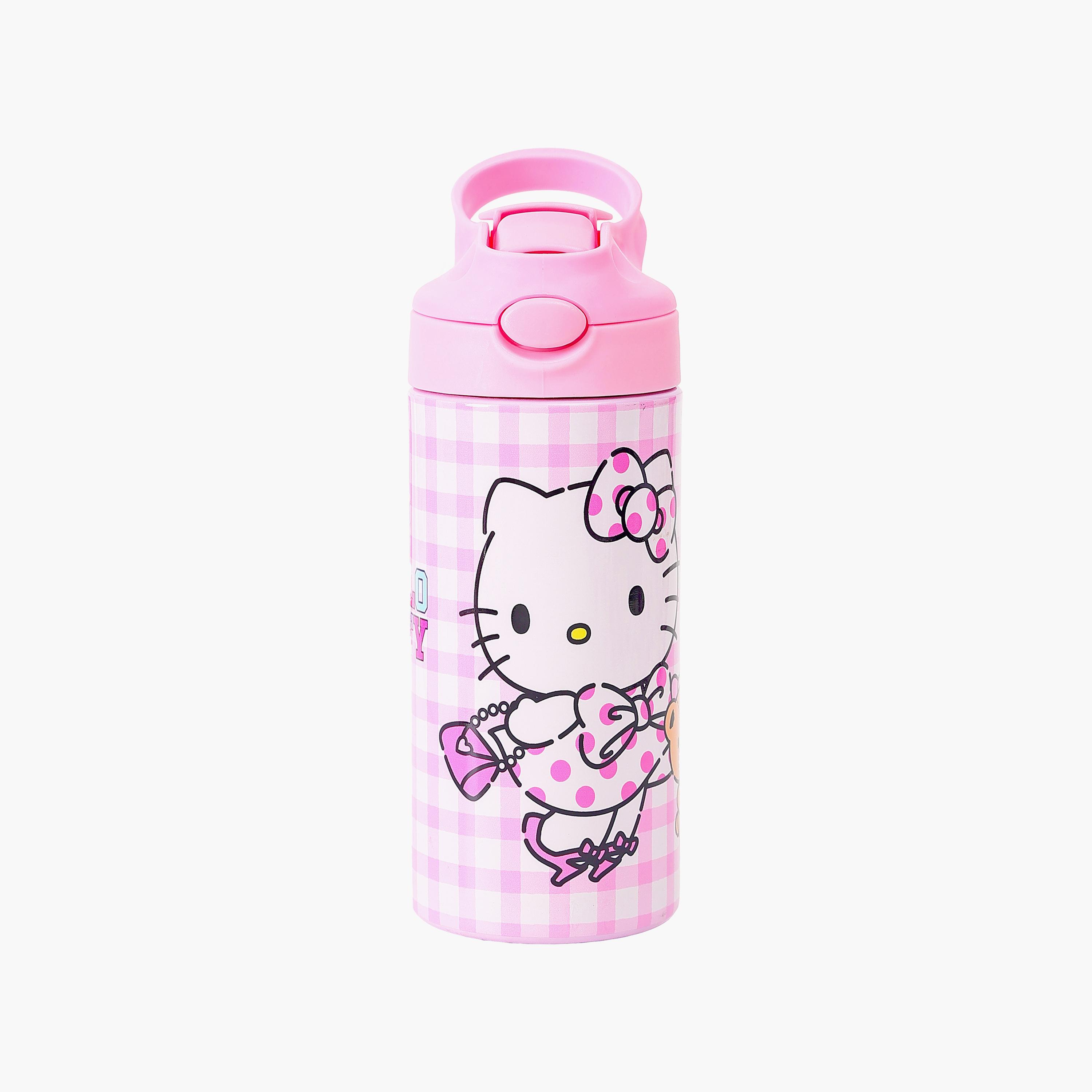Sanrio Hello Kitty Stainless Steel Water Bottle with Flip-Top Spout & Handle - 400 ml-school-waterbottles-image-1
