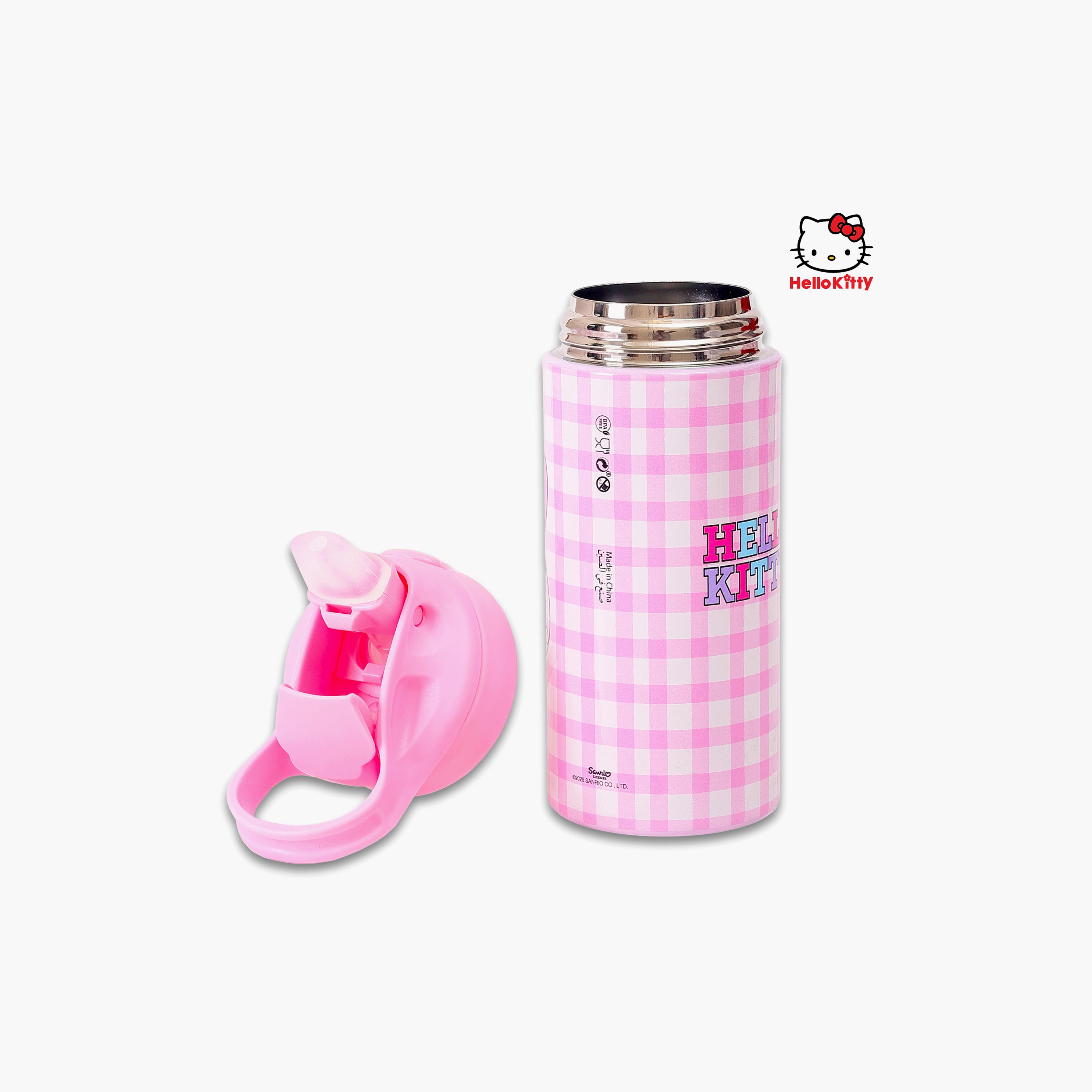 Sanrio Hello Kitty Stainless Steel Water Bottle with Flip-Top Spout & Handle - 400 ml-school-waterbottles-image-2