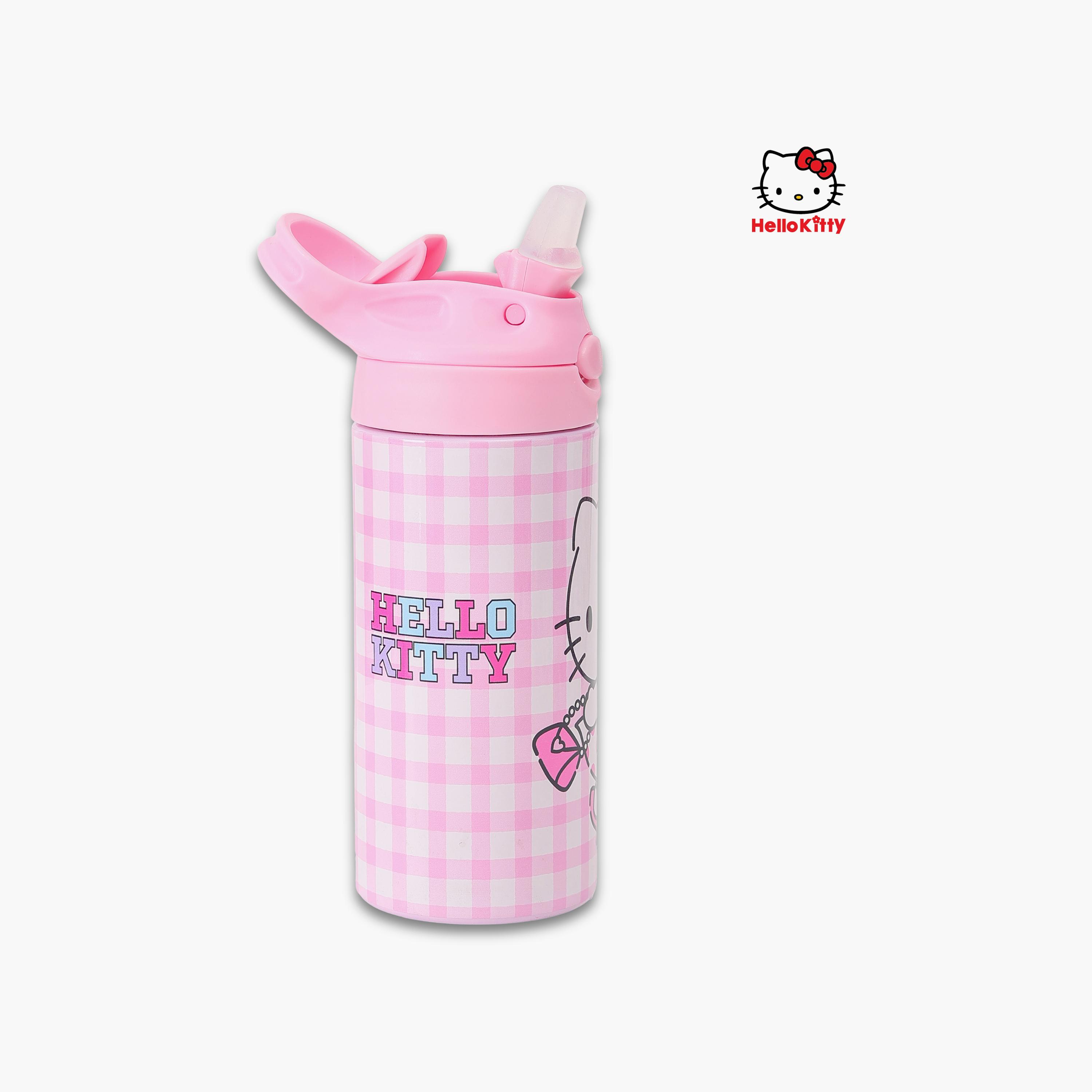 Sanrio Hello Kitty Stainless Steel Water Bottle with Flip-Top Spout & Handle - 400 ml-school-waterbottles-image-3