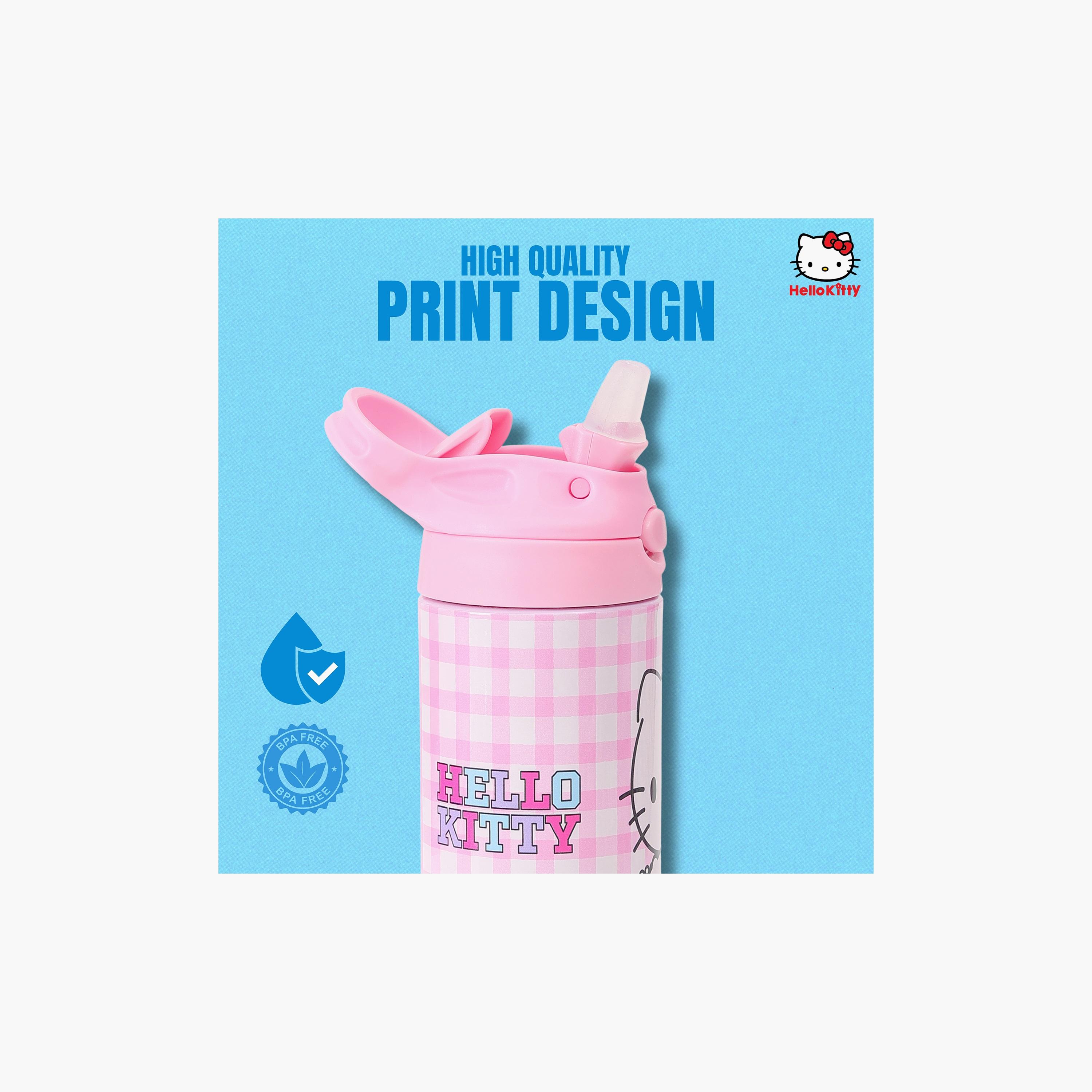 Sanrio Hello Kitty Stainless Steel Water Bottle with Flip-Top Spout & Handle - 400 ml-school-waterbottles-image-6