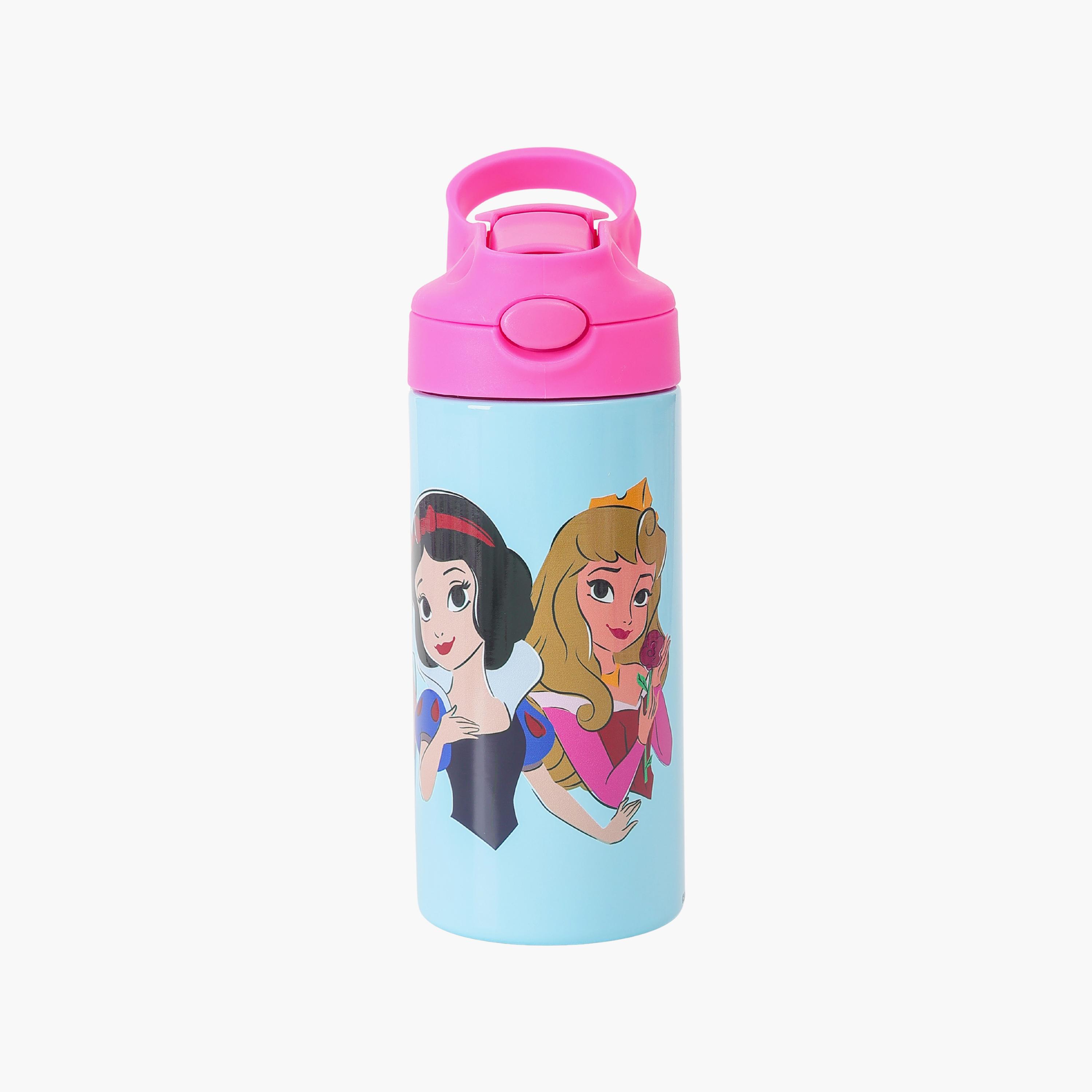 Disney Princess In The Palace Stainless Steel Water Bottle with Flip-Top Spout & Handle - 400 ml-school-waterbottles-image-1