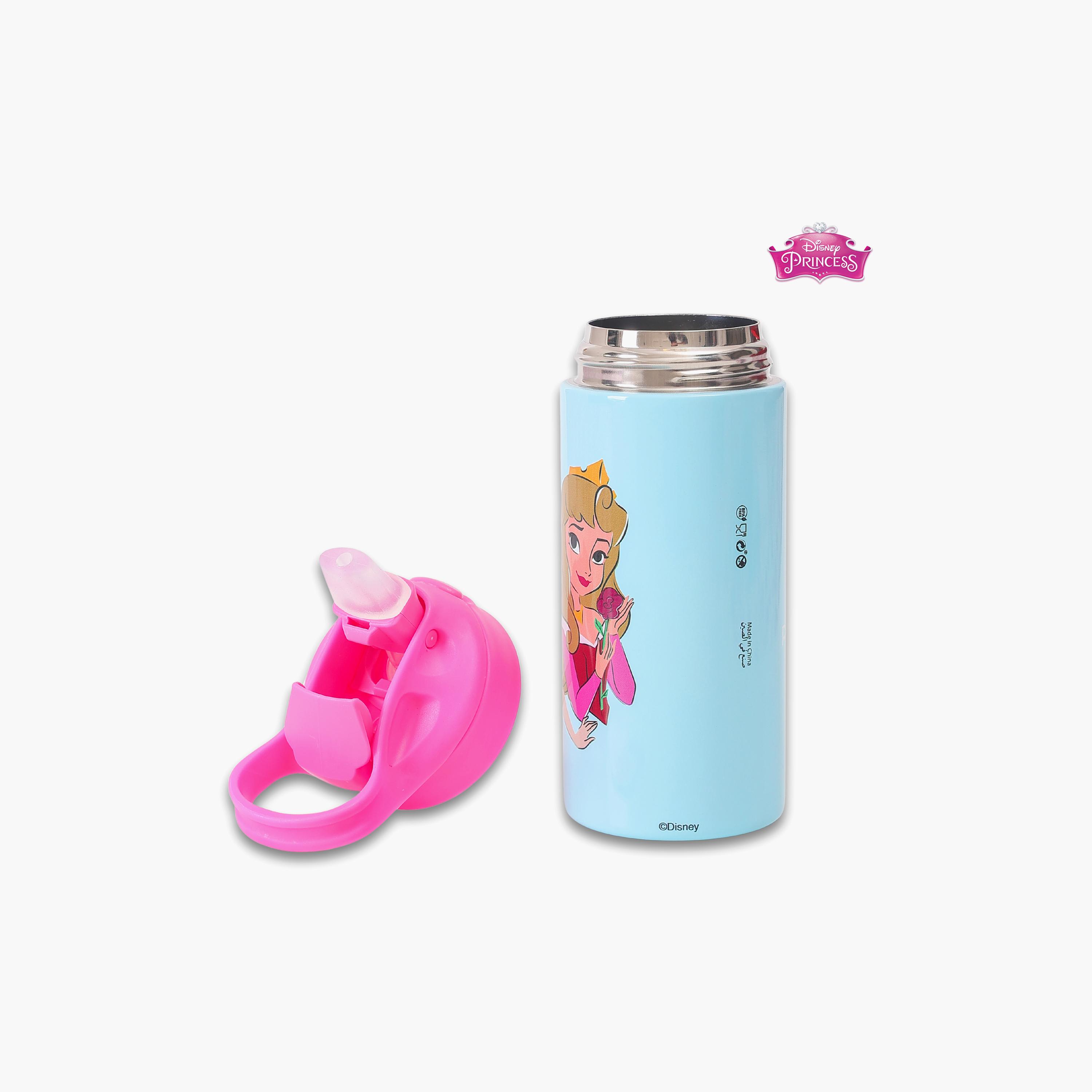Disney Princess In The Palace Stainless Steel Water Bottle with Flip-Top Spout & Handle - 400 ml-school-waterbottles-image-2