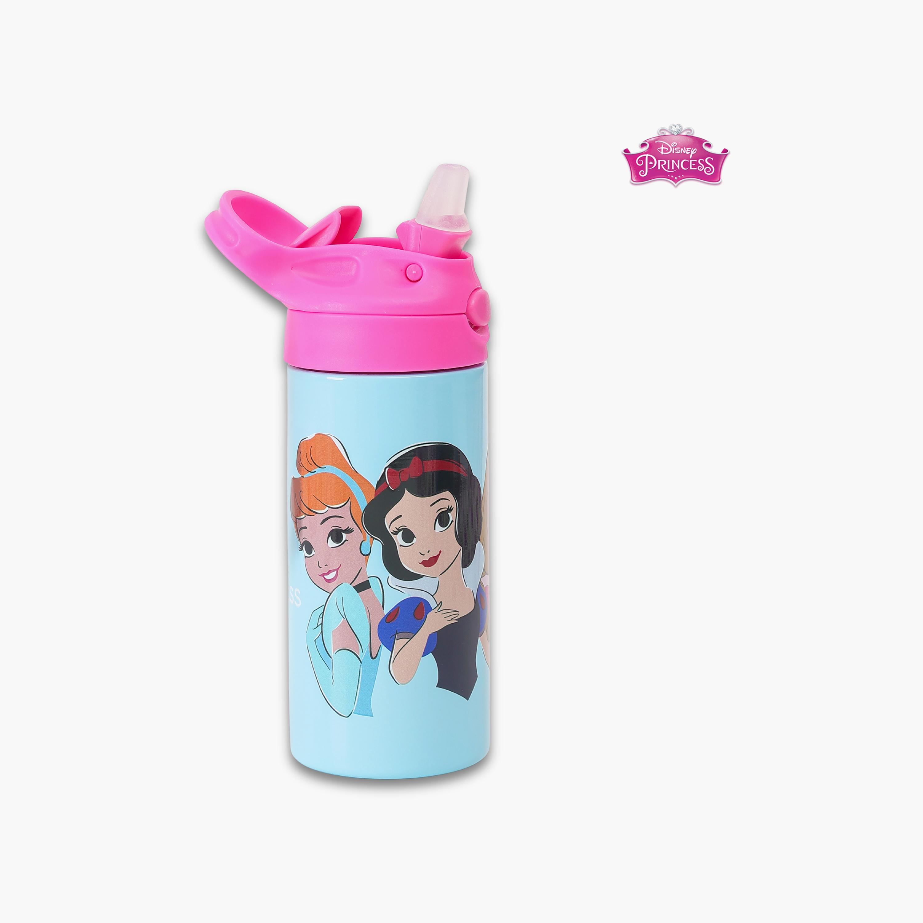Disney Princess In The Palace Stainless Steel Water Bottle with Flip-Top Spout & Handle - 400 ml-school-waterbottles-image-3