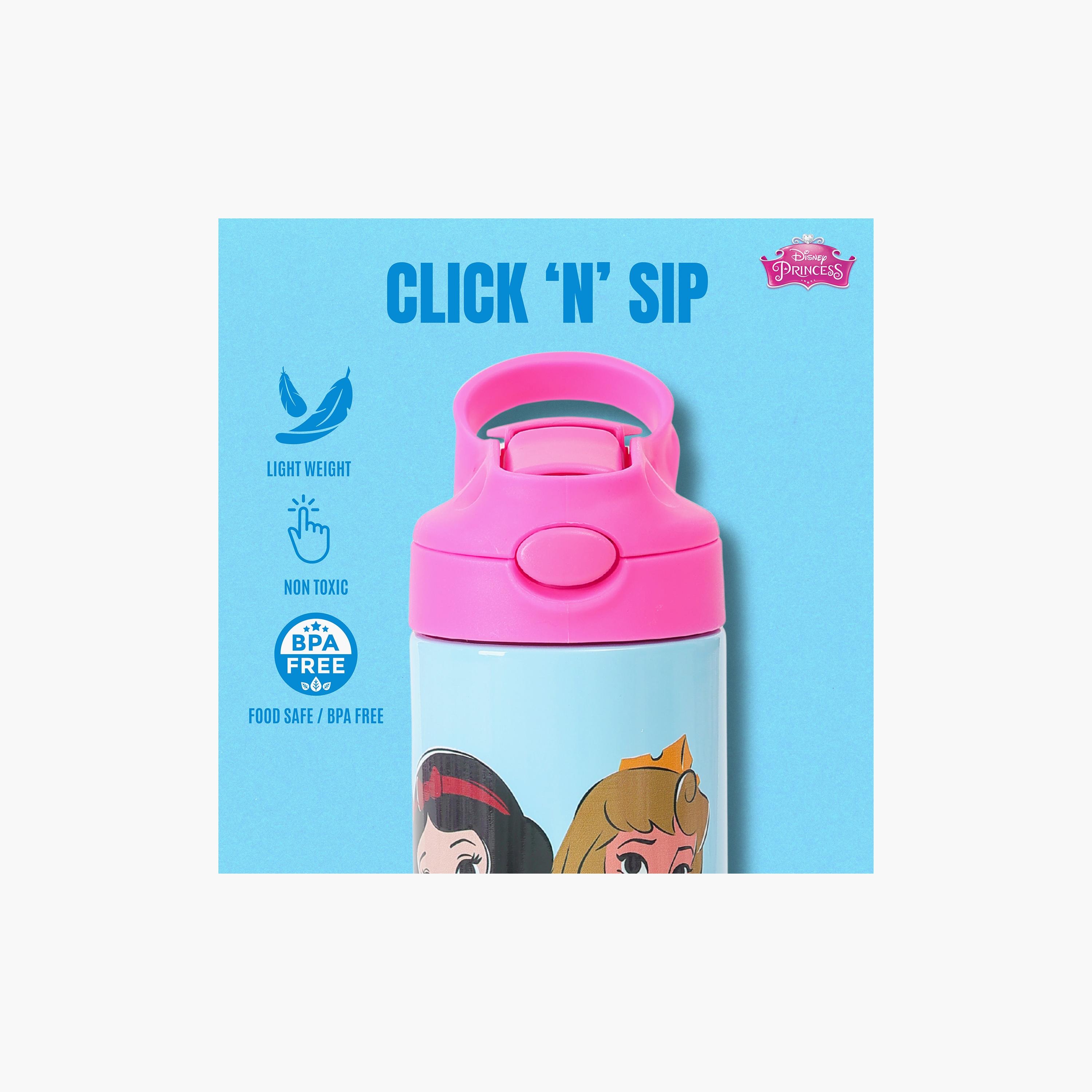 Disney Princess In The Palace Stainless Steel Water Bottle with Flip-Top Spout & Handle - 400 ml-school-waterbottles-image-7
