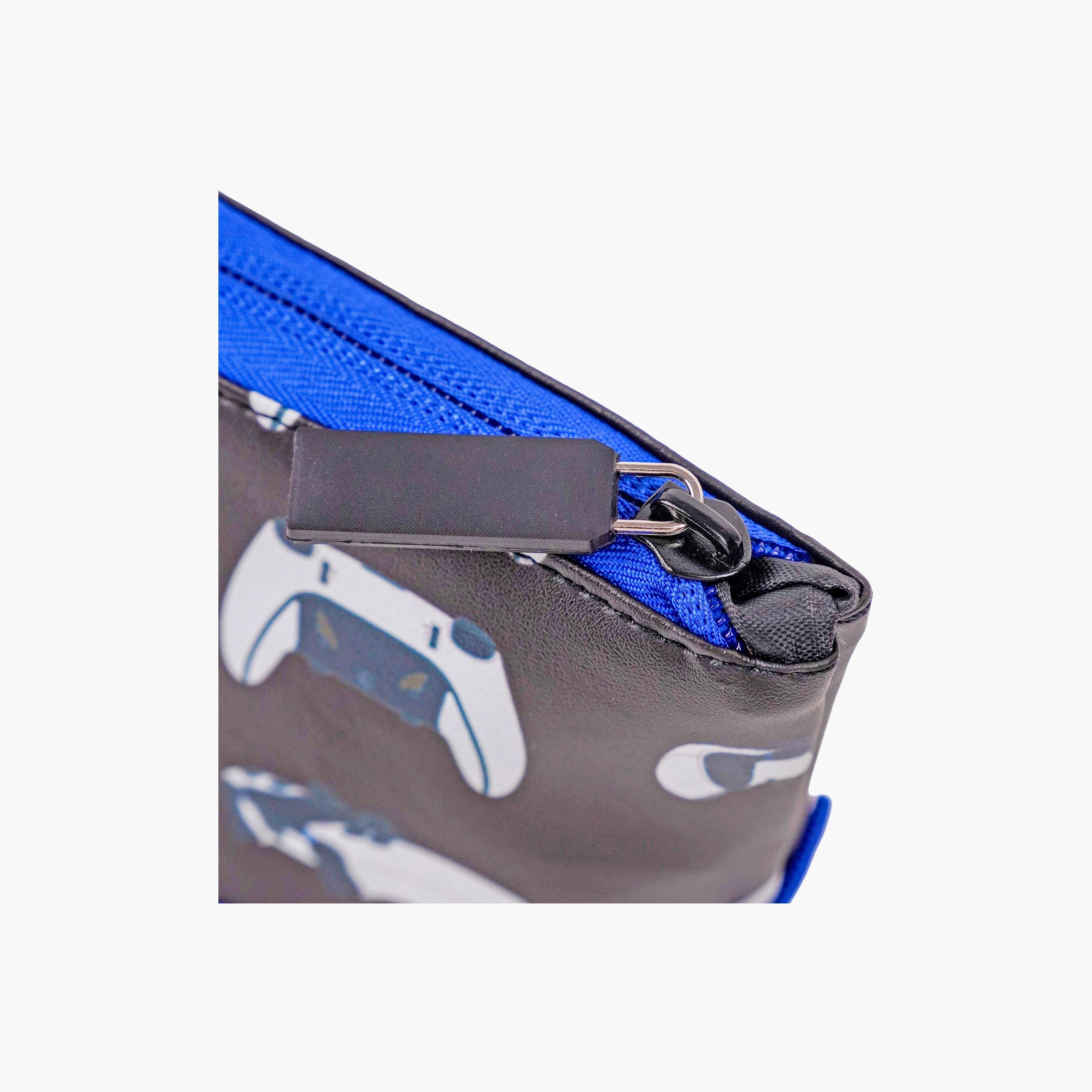 مقلمة سوني بلايستيشن بنقشة أذرع التحكم مع سحاب إغلاق - بوليستر-school-stationery-pencilcases-image-4