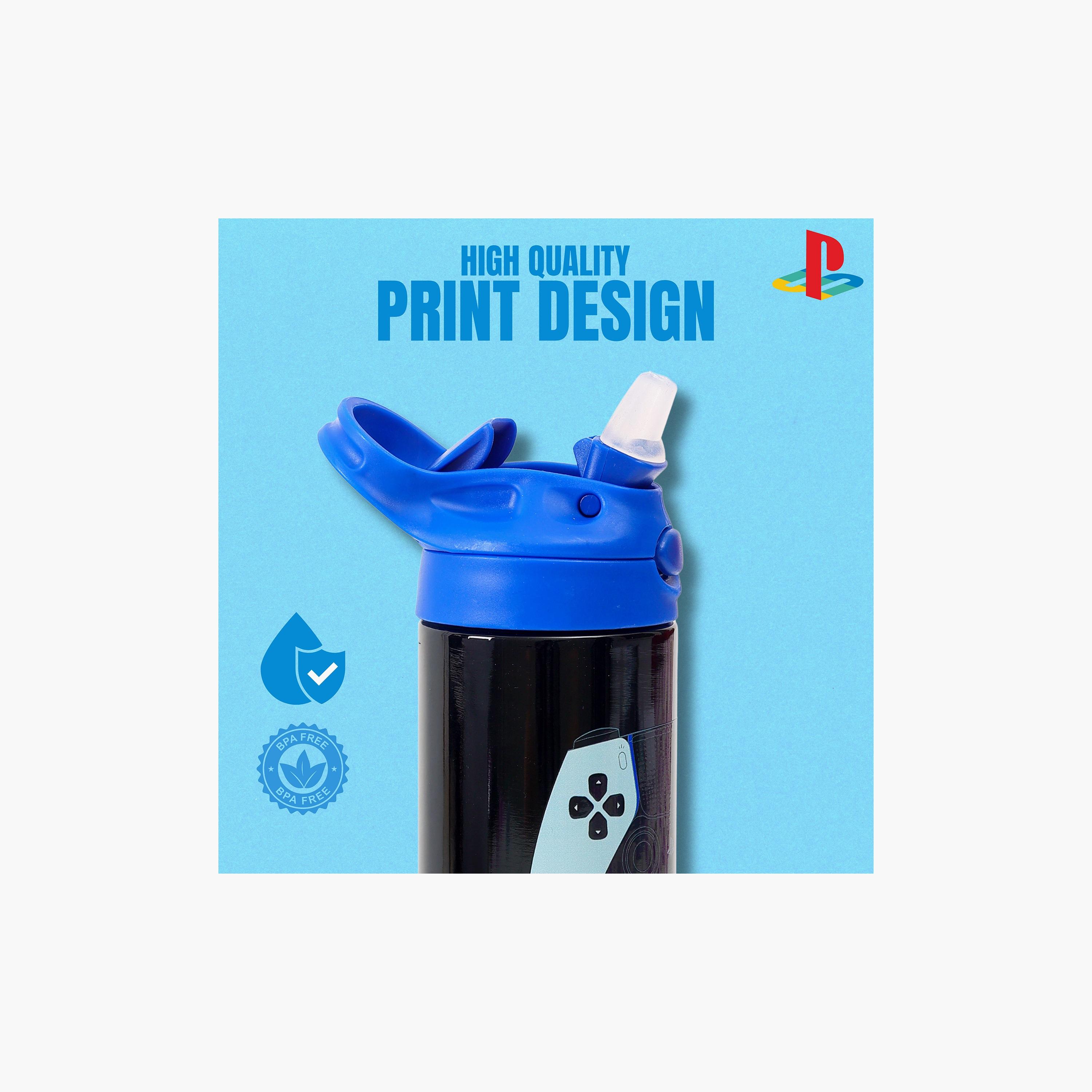 Sony Playstation Controllers Stainless Steel Water Bottle with Flip-Top Spout & Handle - 400 ml-school-waterbottles-image-6
