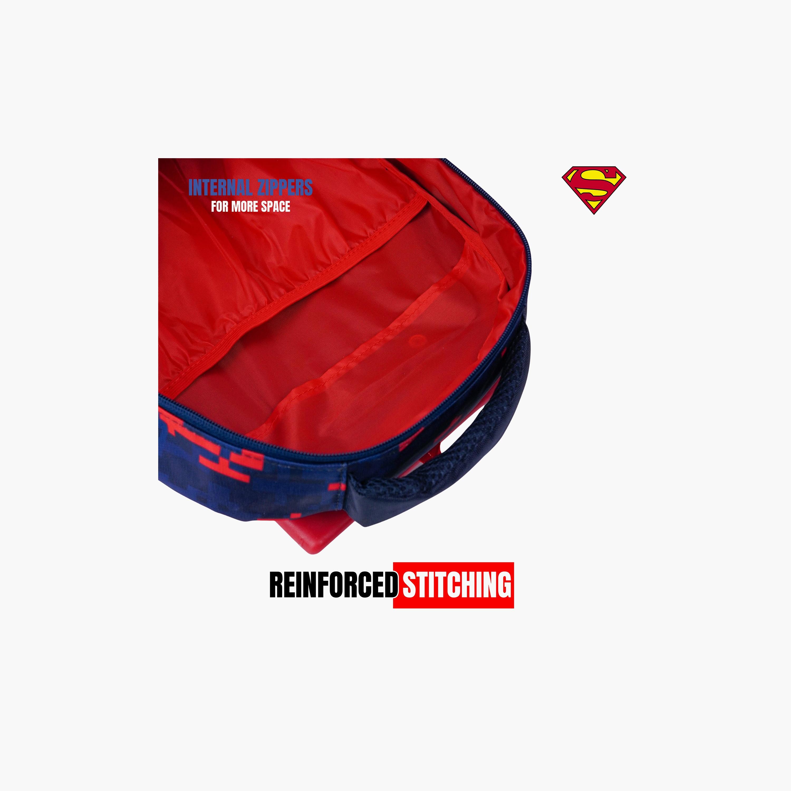 Warner Bros Superman Trolley Backpack for Boys 8-12 Yrs with Telescopic Handle - 18 Inch-school-bagsandbackpacks-trolleybags-image-6