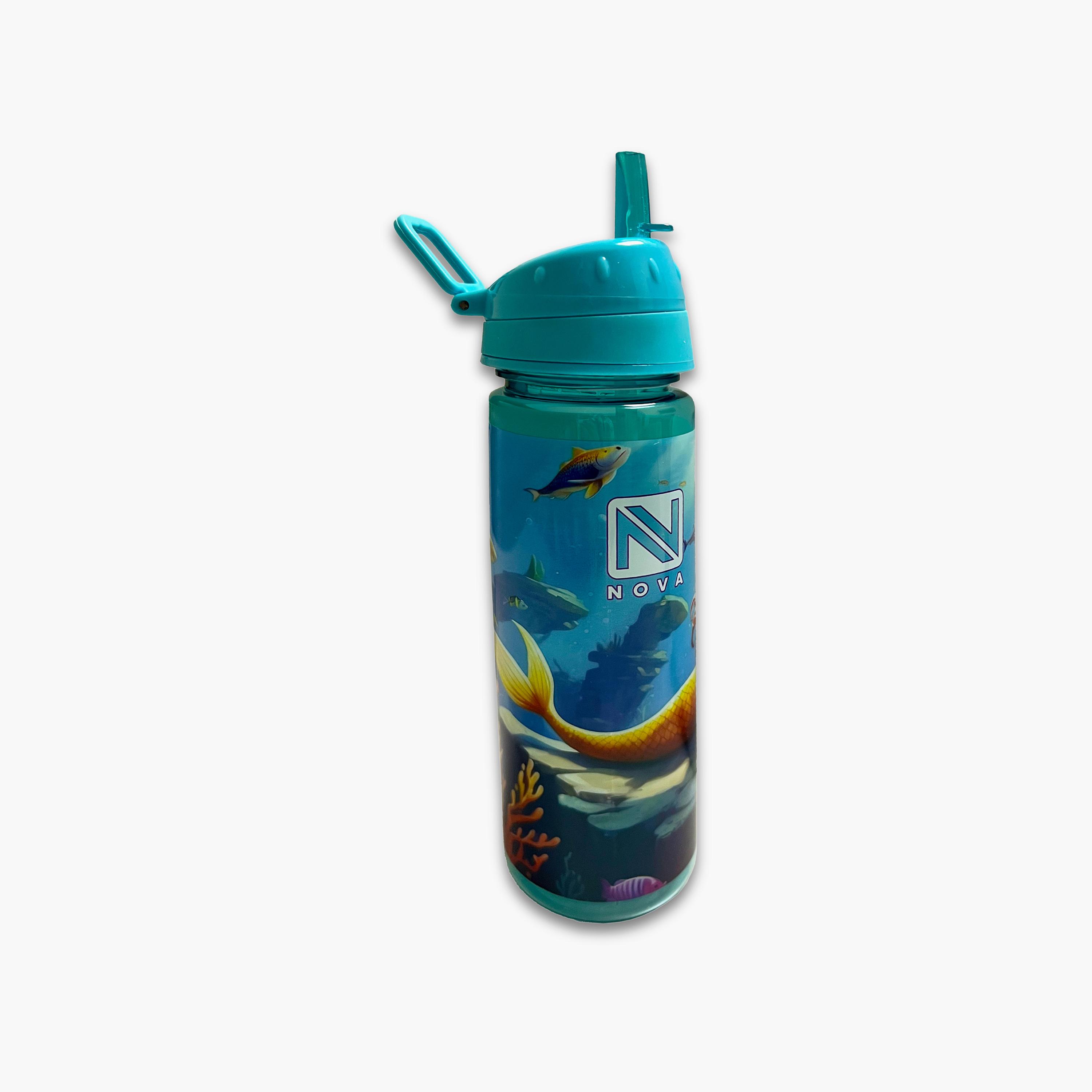 Trucare Mermaid Plastic Water Bottle with Flip-Top Spout & Handle - 750 ml-school-waterbottles-image-2