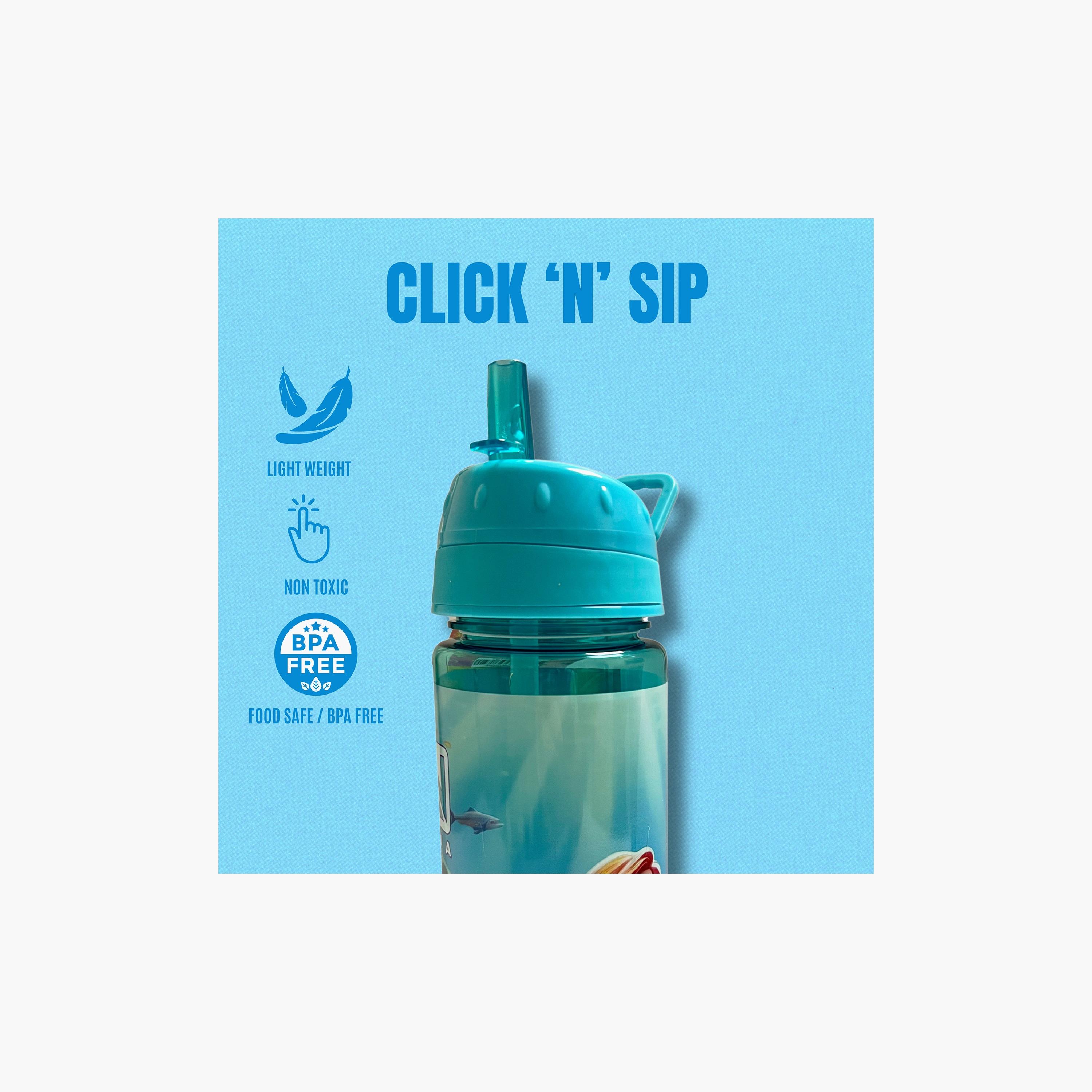 Trucare Mermaid Plastic Water Bottle with Flip-Top Spout & Handle - 750 ml-school-waterbottles-image-7