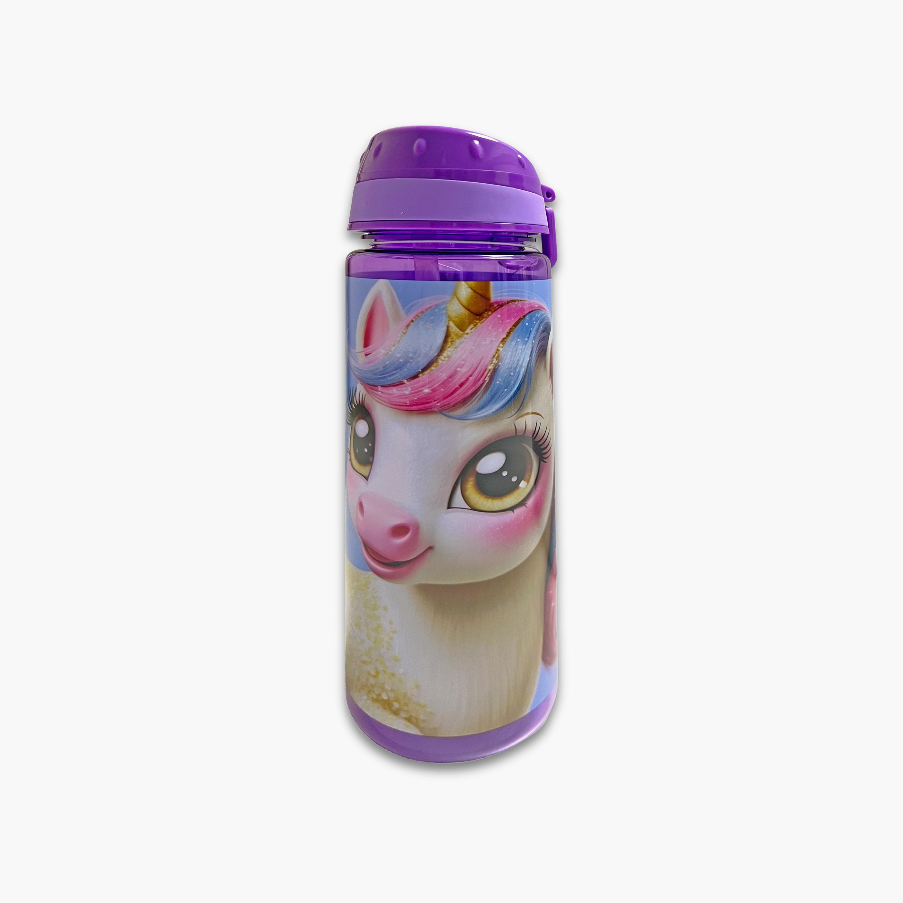 Trucare Unicorn Plastic Water Bottle with Flip-Top Spout & Handle - 750 ml-school-waterbottles-image-1