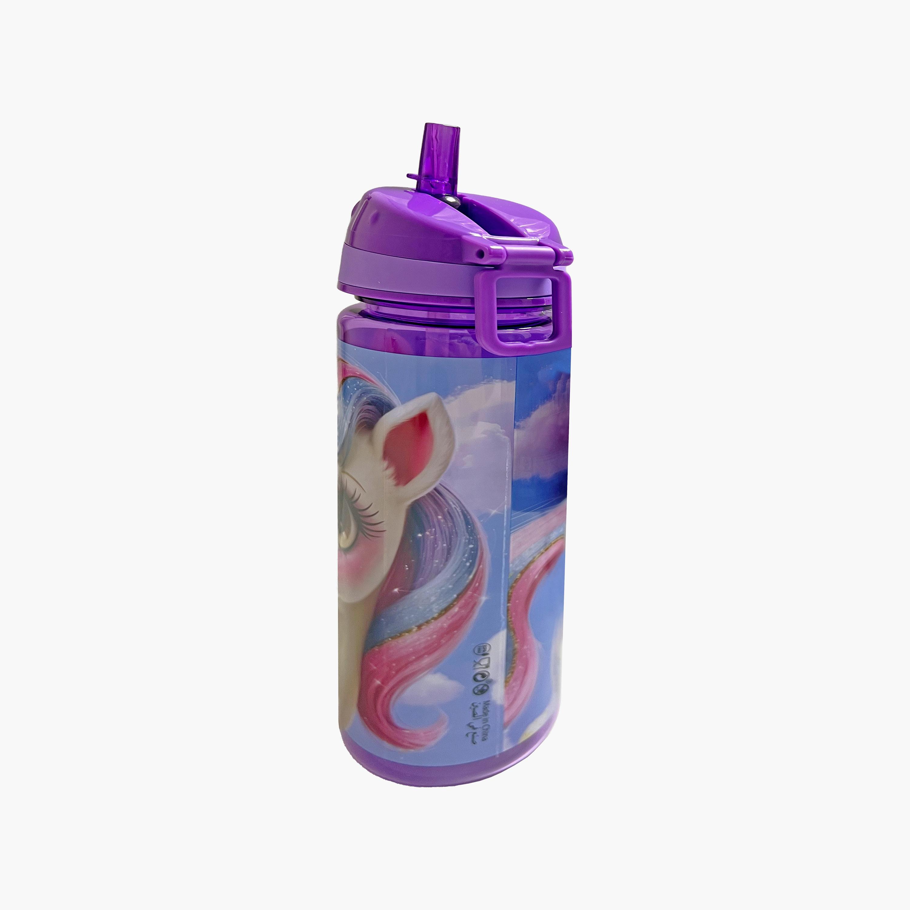 Trucare Unicorn Plastic Water Bottle with Flip-Top Spout & Handle - 750 ml-school-waterbottles-image-2