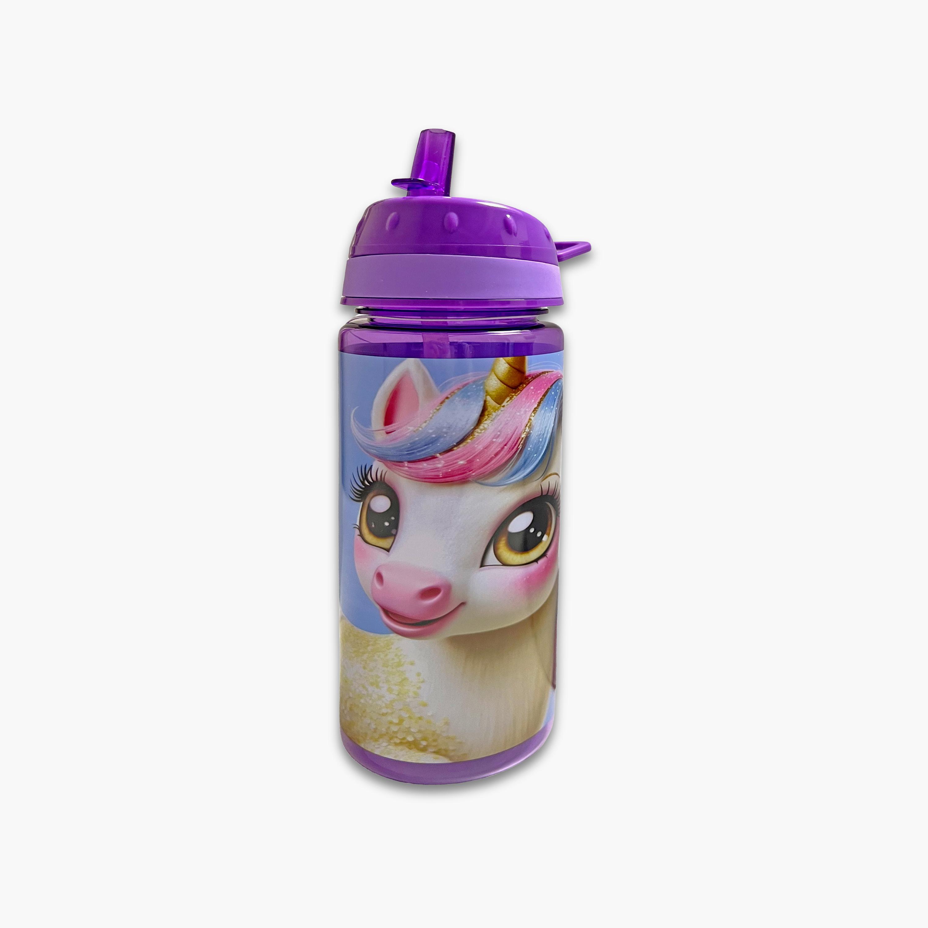 Trucare Unicorn Plastic Water Bottle with Flip-Top Spout & Handle - 750 ml-school-waterbottles-image-3