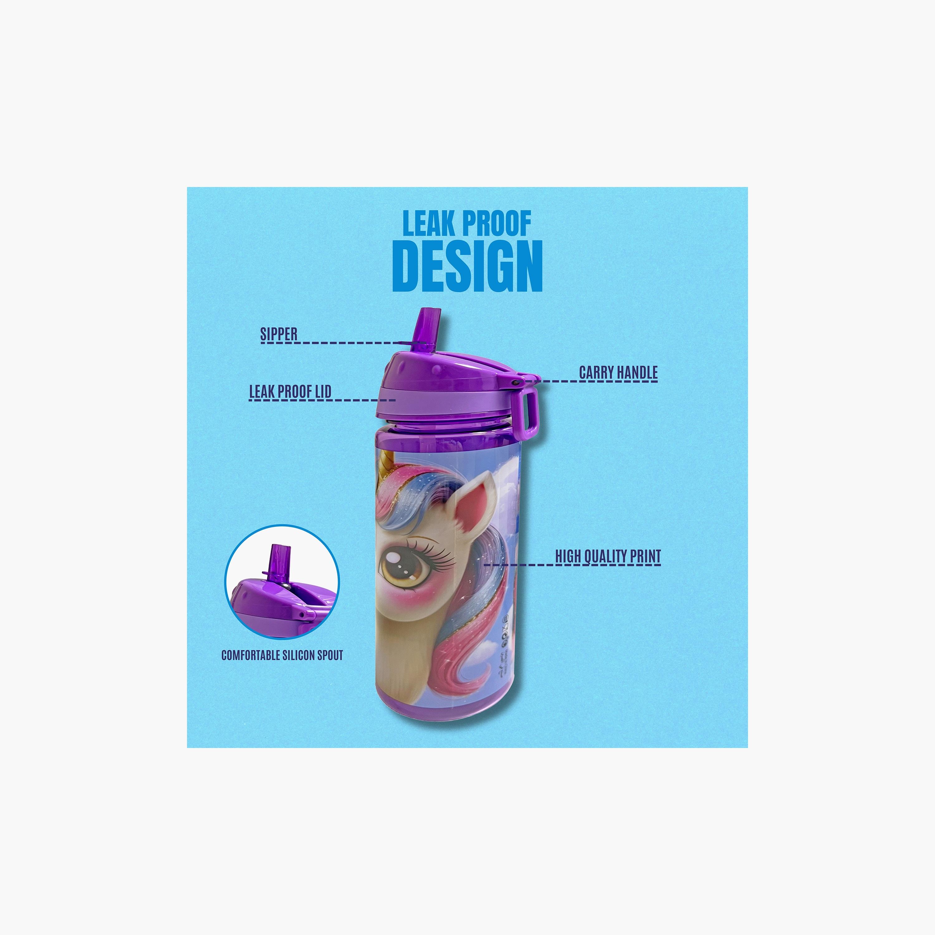 Trucare Unicorn Plastic Water Bottle with Flip-Top Spout & Handle - 750 ml-school-waterbottles-image-4